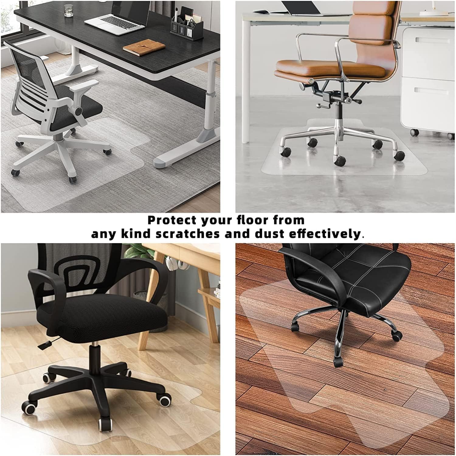 Home Office Chair Mat for Hard Floor, 48"x36" Desk Chair Mat, Large Non Slip Floor Protectors for Rolling Chairs Carpet, Computer Chair,Gaming Chair (36“*48“)