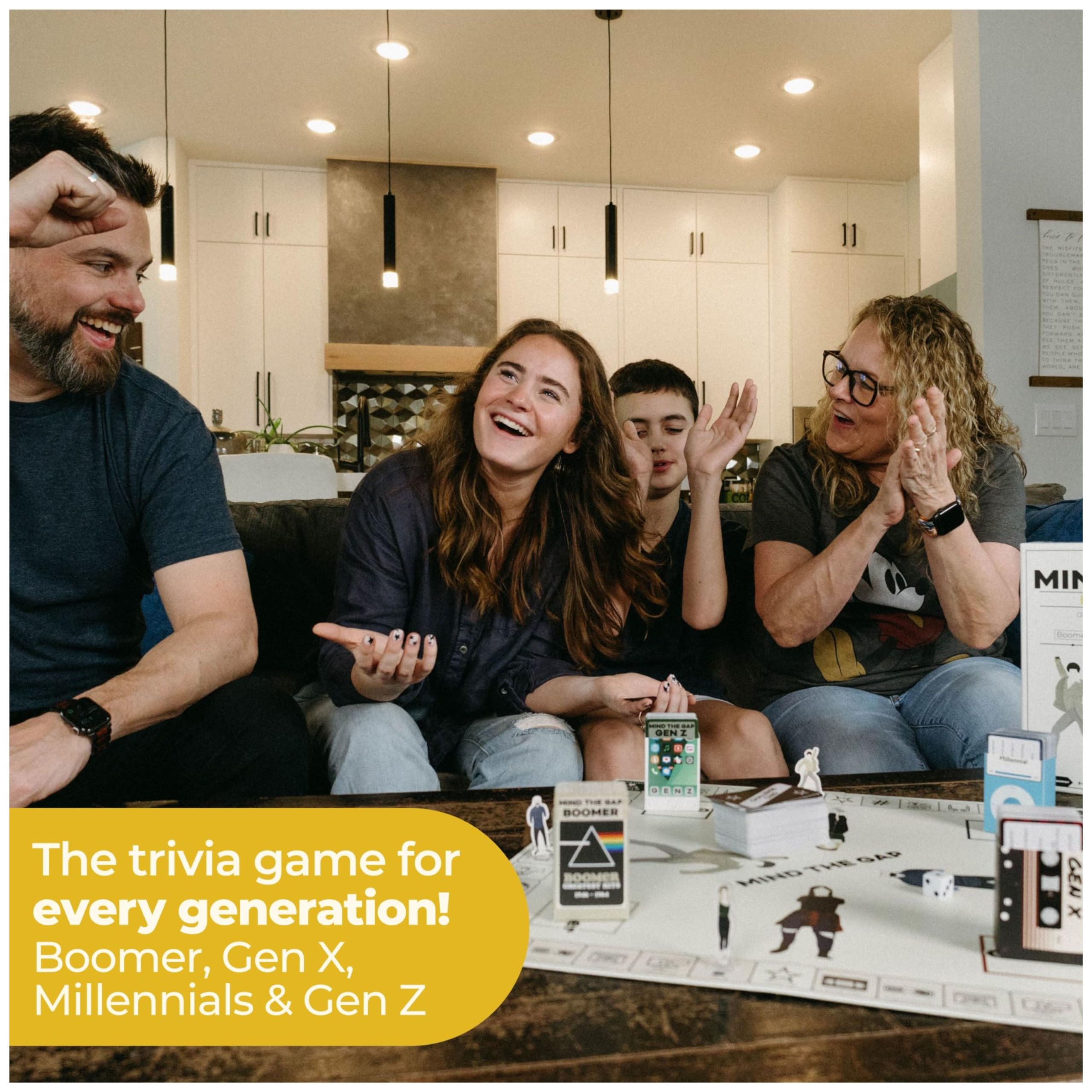 Spin Master Games, Mind the Gap Deluxe Trivia Game, Board Game for All Generations, Thanksgiving Game, Friendsgiving Game, Funny Gifts, for Ages 10+