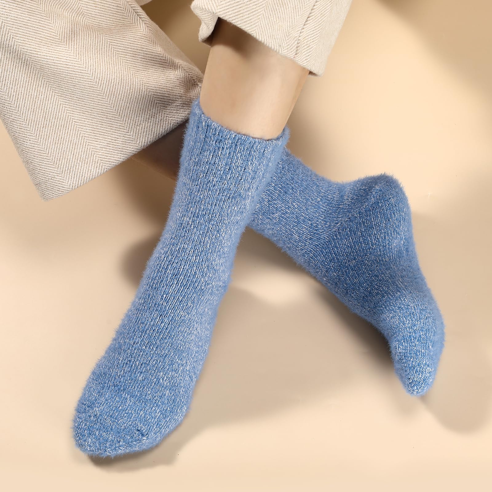 Loiyadn Wool Socks for Women - Winter Socks for Women Wool Socks Thick Soft Wool Socks for Women, 5 Pairs Womens Wool Socks, Winter Hiking Socks Cozy Socks Warm Socks