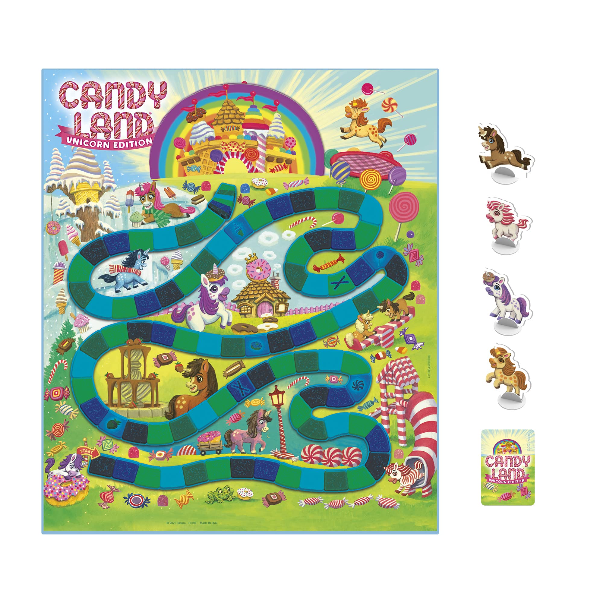 Hasbro Gaming Candy Land Unicorn Edition Preschool Board Game | Unicorn Games for Girls & Boys | 2-4 Players | Ages 3+ (Amazon Exclusive)