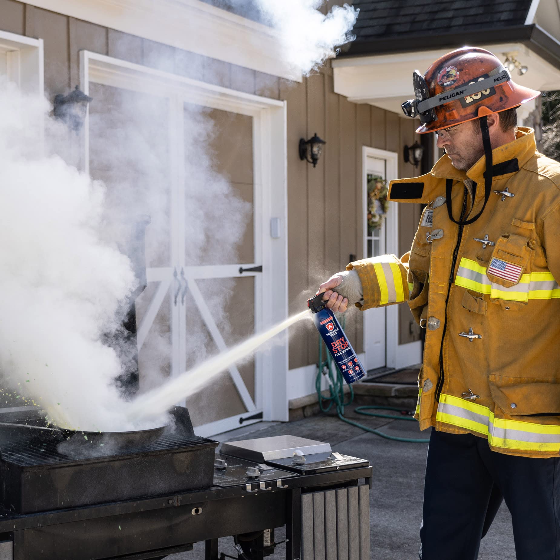 Dry Stop Fire Spray by Prepared Hero - 2 Pack - Portable Fire Extinguisher for Home, Car, Garage, Kitchen - Works on Electrical, Grease, Battery Fires & More - Compact, Easy to Use