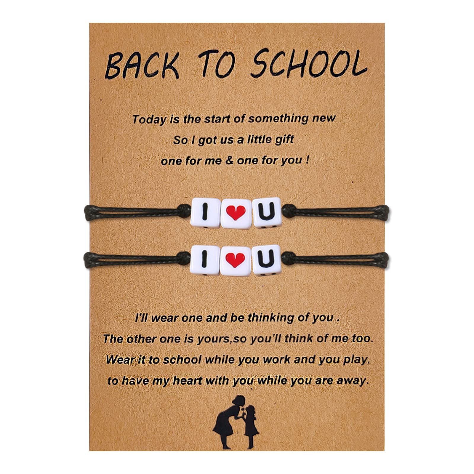 Ymimanchil First Day of School Bracelets for Mom and Daughter Back to School Bracelet Back to School Gifts Mommy and Me Bracelets Back to School (B)