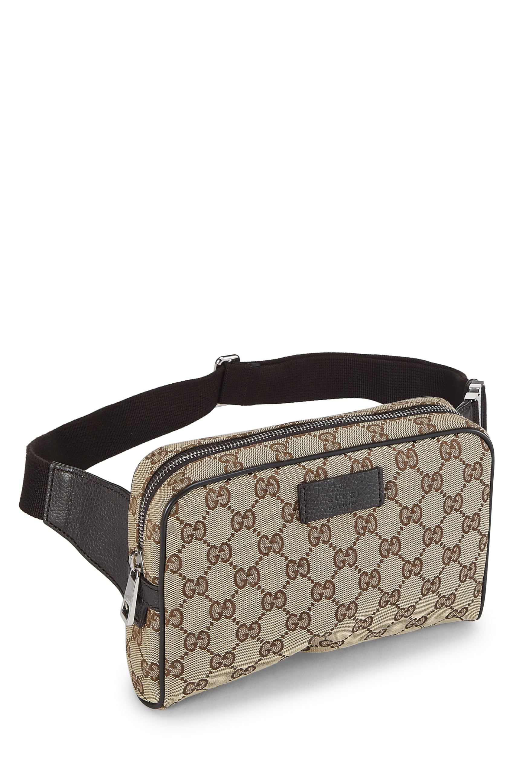 Gucci, Pre-Loved Original GG Canvas Waist Pouch Small, Brown