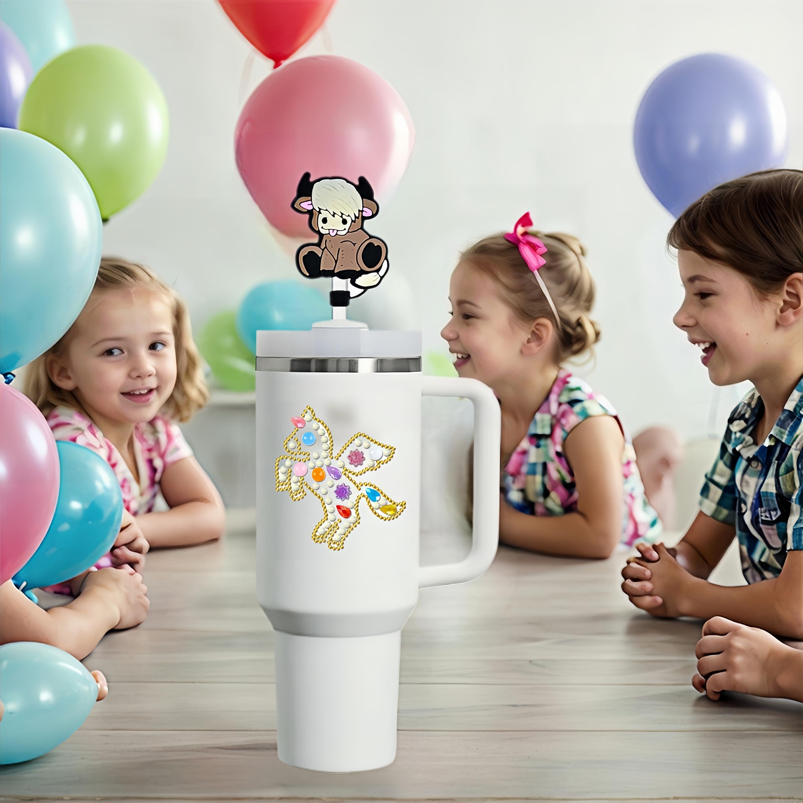 YKIAMGH 10 Pack Cute Straw Toppers