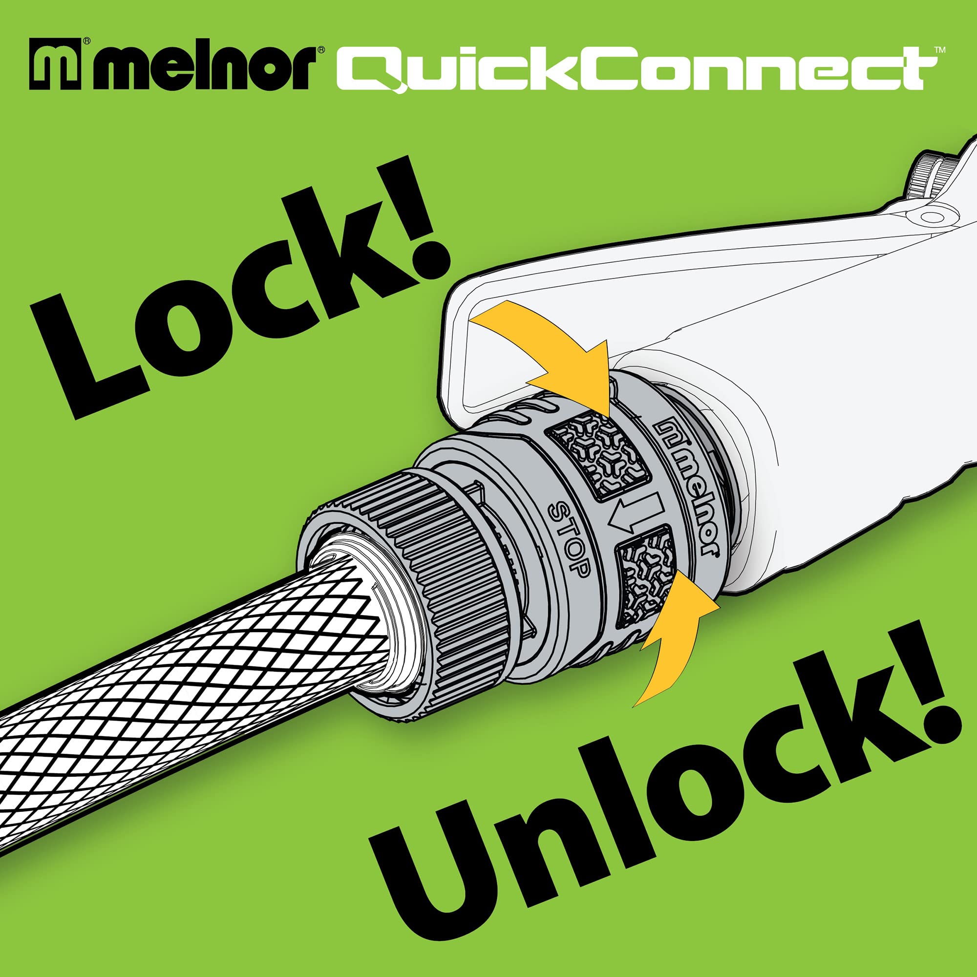 Melnor 65134AMZ 5 Piece Quick Connect Starter Set Connector Bundle, Product and Faucet Adapter, Product End and Faucet End Connector, Black, Yellow, Grey