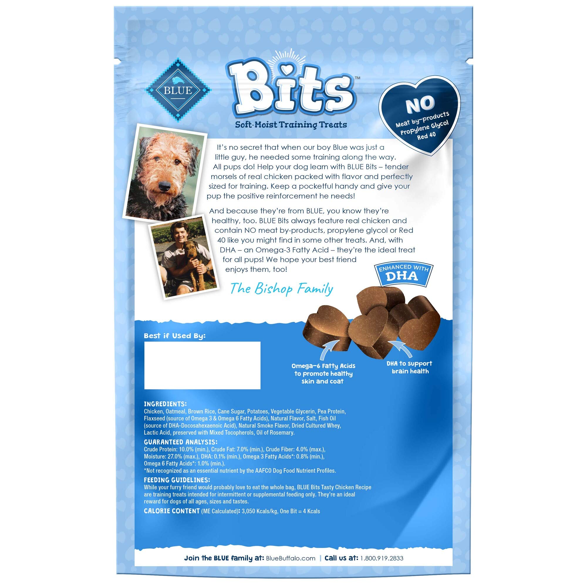 Blue Buffalo BLUE Bits Natural Soft-Moist Training Dog Treats, Chicken Recipe 11-oz Bag