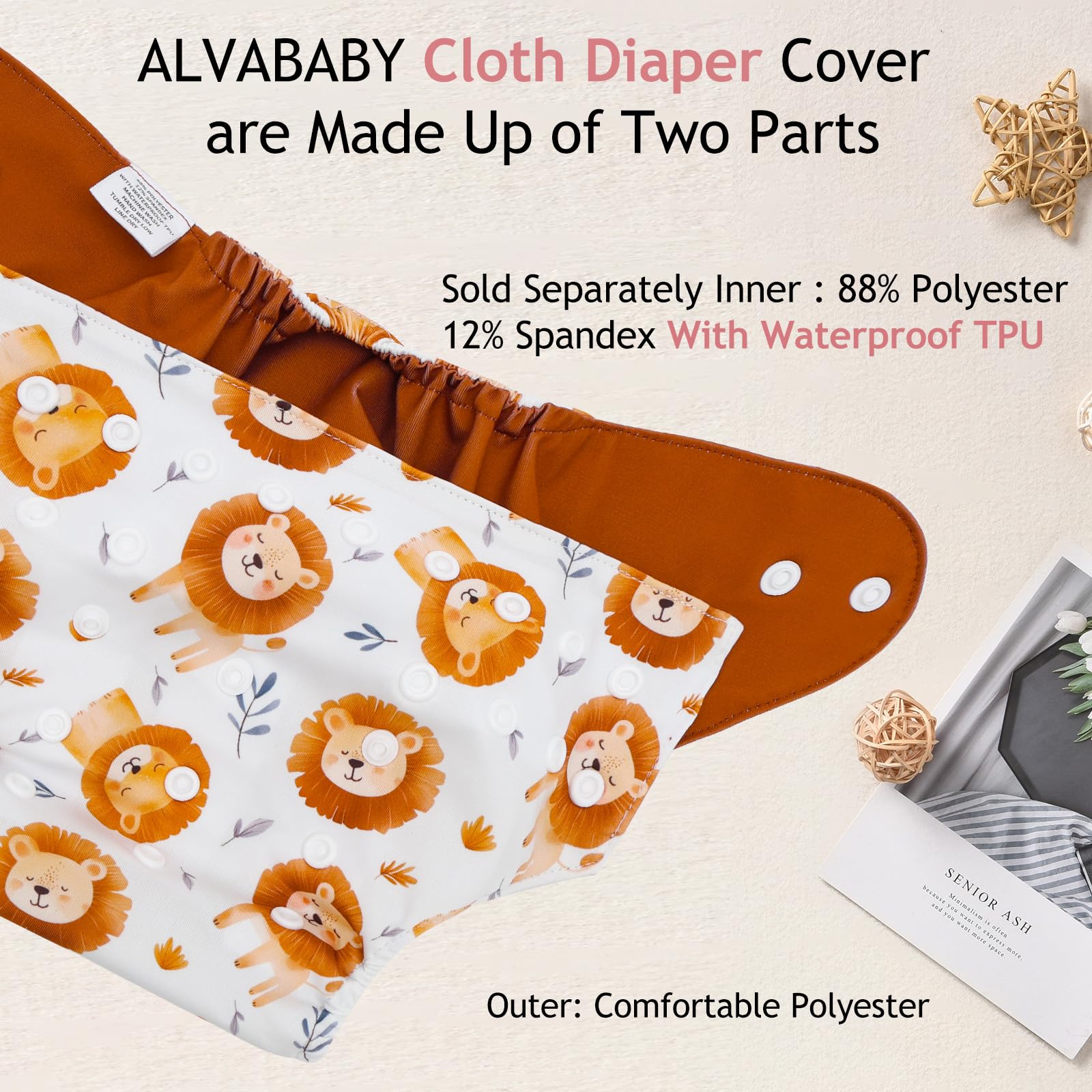 ALVA 3 pcs Baby Cloth Diaper Covers, Swim Diaper,Cloth Nappy Shell Baby Girls and Boys