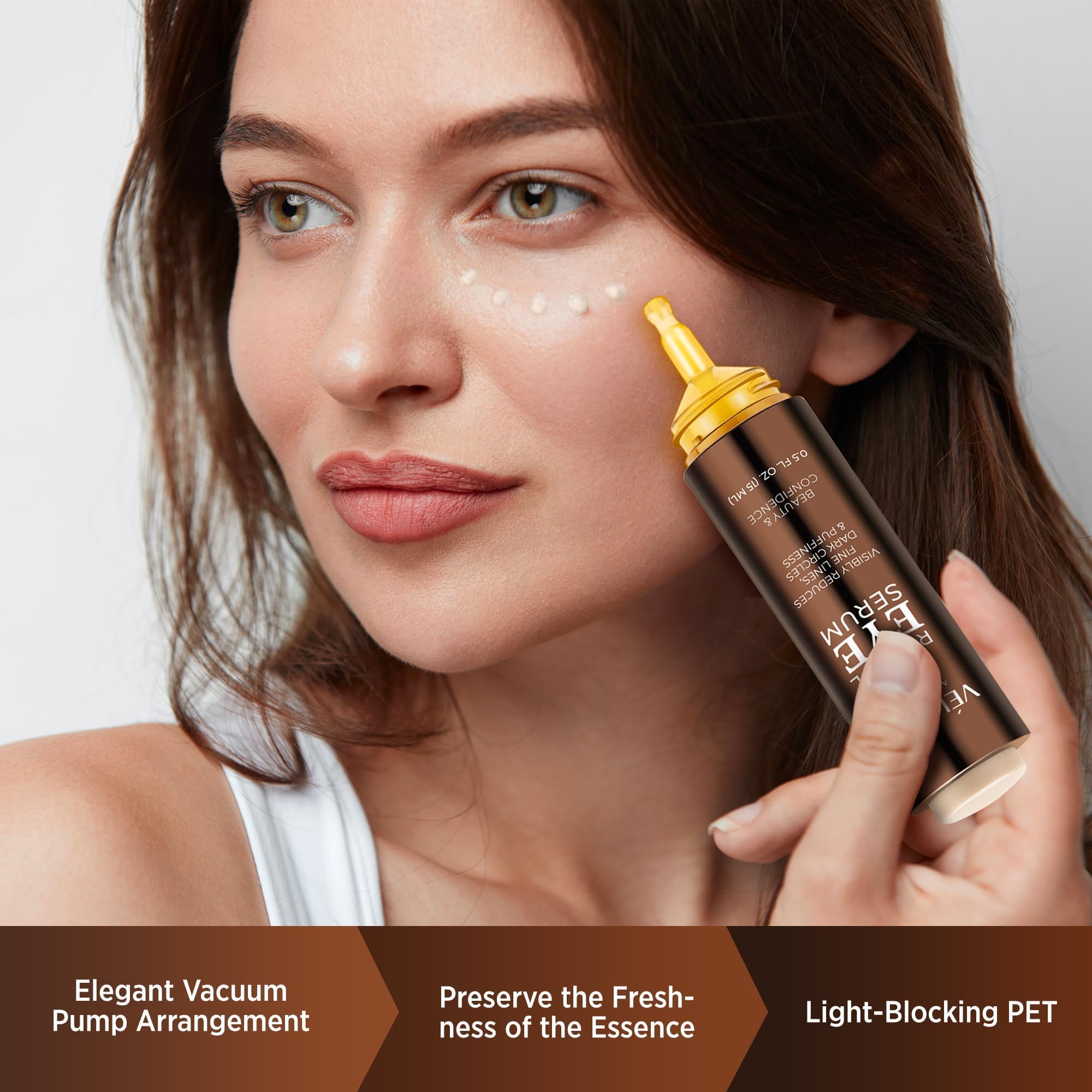 Retinol Eye Serum Anti Aging: Under Eye Cream Visibly Reduces Wrinkles Fine Lines in 4-8 Weeks - Tightening Firming with Caffeine Hyaluronic Acid Peptides 15mL
