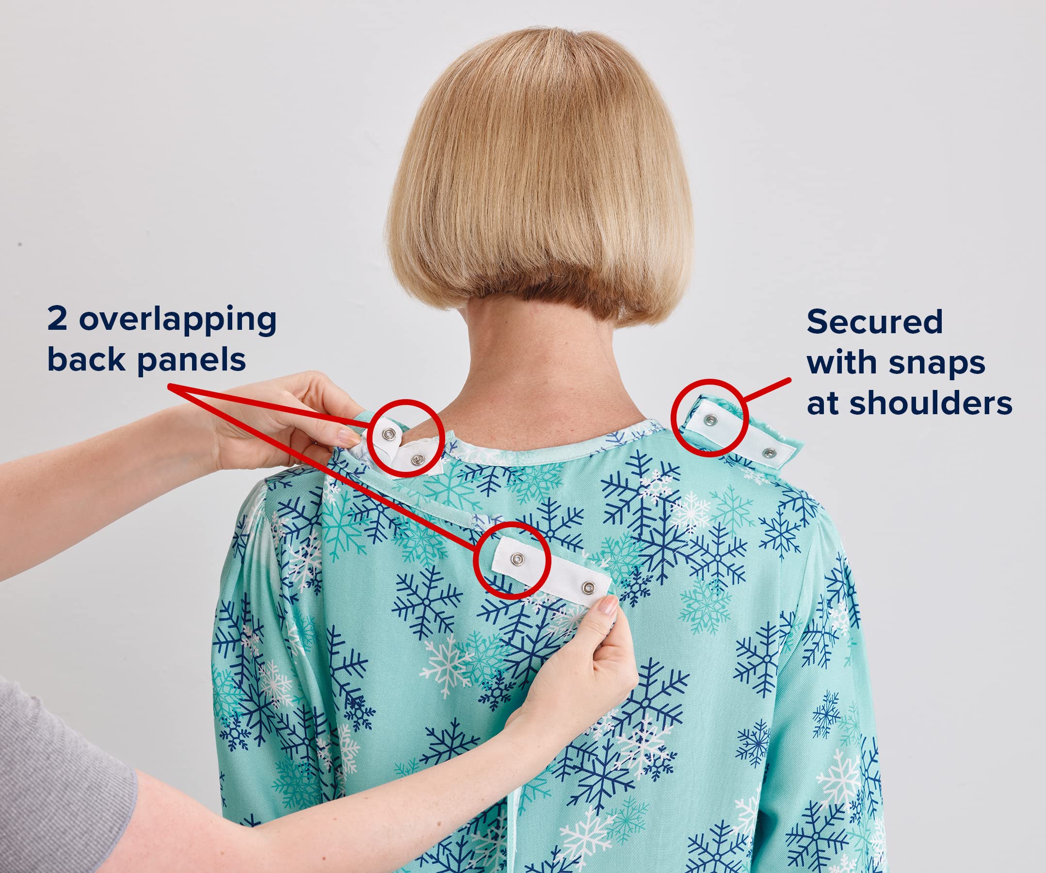 Silverts Hospital Gowns for Women Open Back, Night Gowns for Elderly Women, Adaptive Clothing for Seniors, Elderly Nightgowns, Dementia Clothing - Plaid Posies SMA