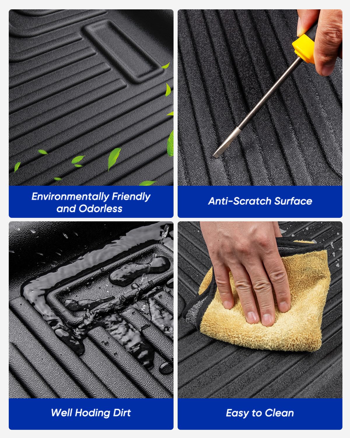 Drcarnow for Acura MDX Floor Mats 2025 2024 2023 2022, Custom Fit 7 Seat 3 Rows with Cargo Liner,All Weather Guard Waterproof Car Mats TPE Rubber Floor Liners Full Set for MDX 2022-2025 Accessories