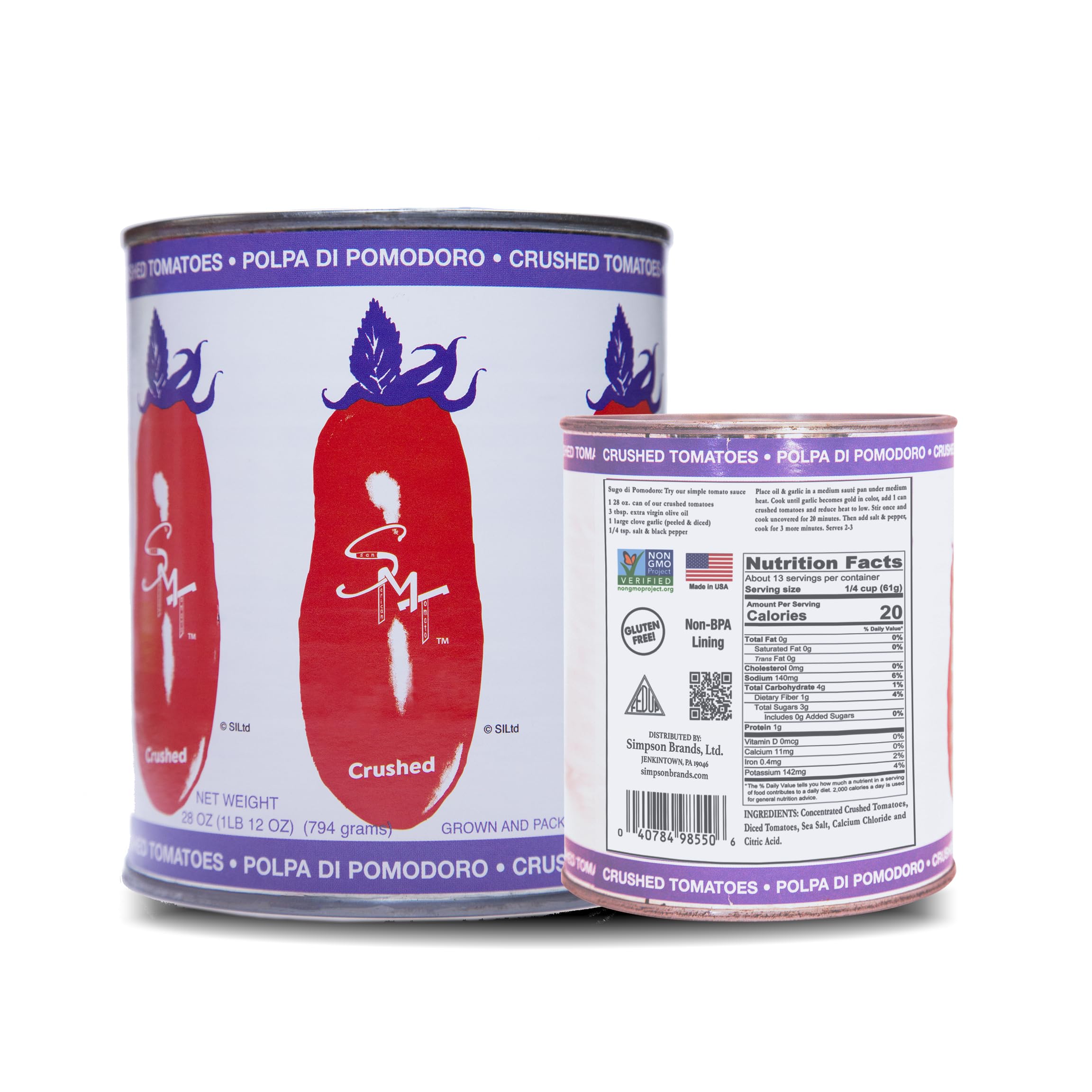 SMT SAN MERICAN TOMATO, Crushed Tomatoes, 28oz