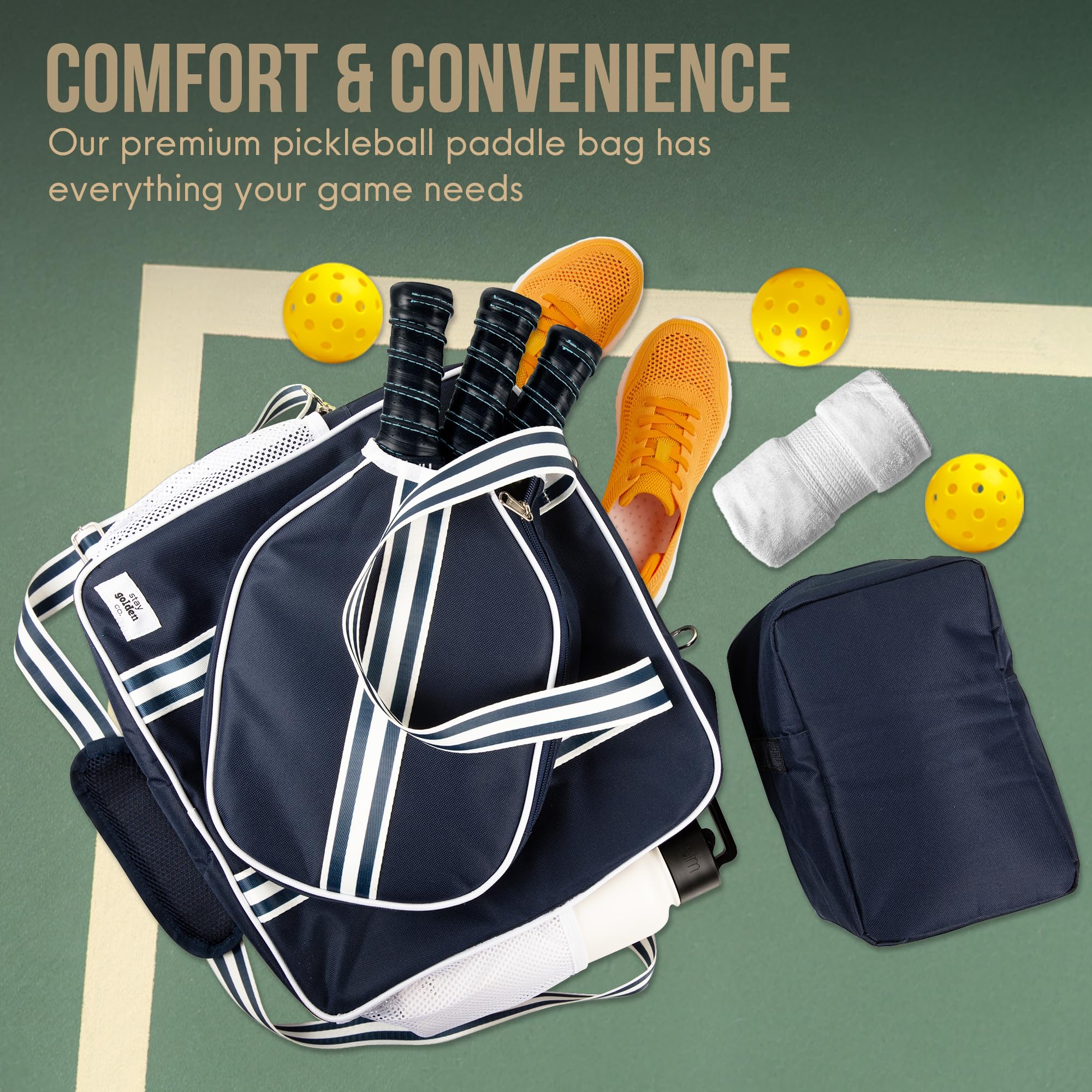 Stay Golden Co. Pickleball Bag (Navy Blue)