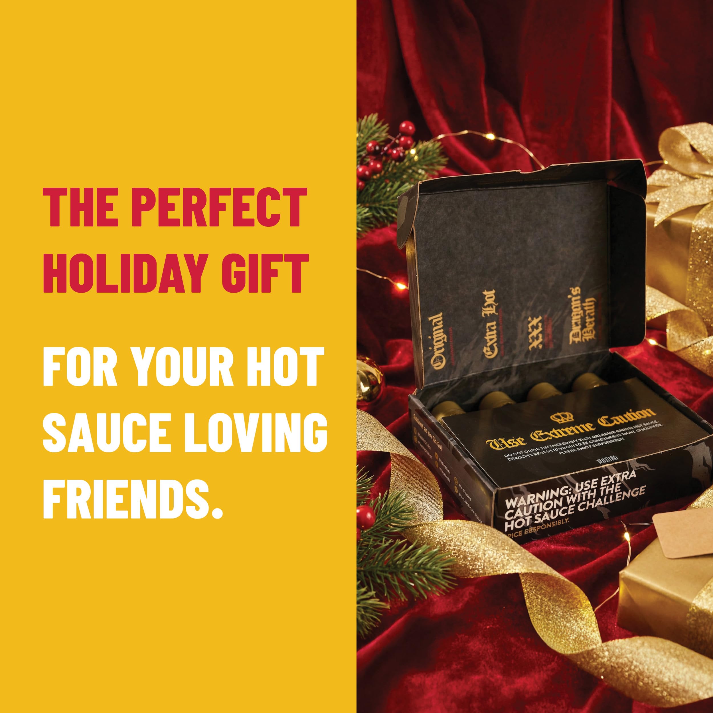 Tabañero Challenge Box, Hot Sauce Gift Set, 4 Pack, Original, Extra, XXX Hot and Dragon's Breath, 1.7 oz Mini Glass Bottles, Gluten Free, All Natural, Low Sodium, Vegan, Kosher, Made in the USA, Easter Gifts for Men