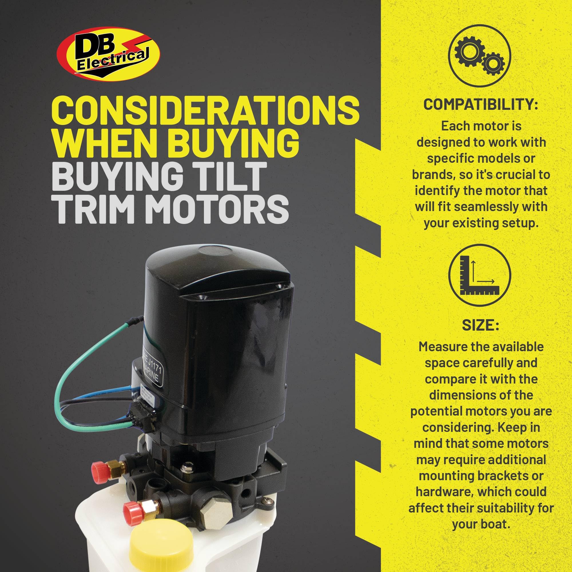 DB Electrical 430-22084 Tilt & Trim Motor Compatible with/Replacement for Mercury Marine All Models All 14336A20, 14336A8, 88183A12, T1088M, T1088M-OE, 67-1720, 4-6769, P525N, RN10822, 10822N