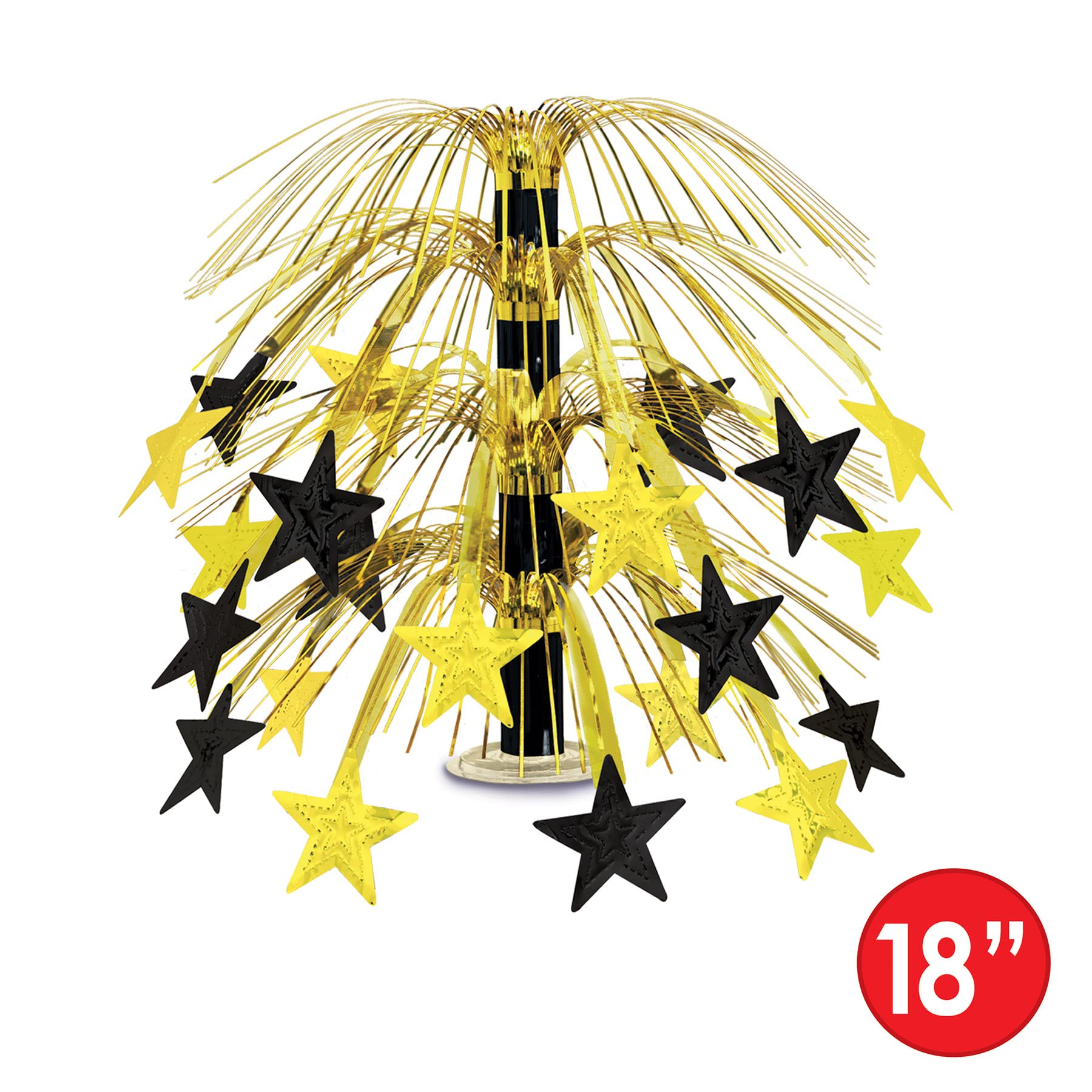 Beistle Black and Gold Star Cascade Centerpiece