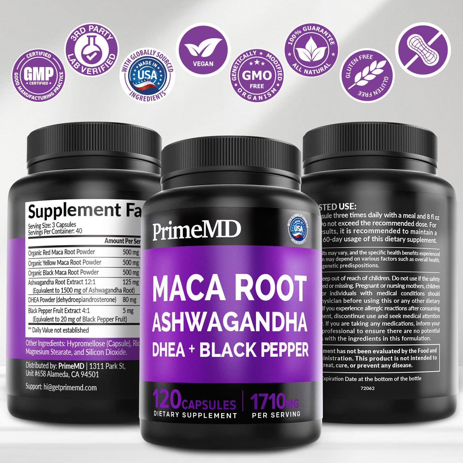 5-in-1 Ceylon Cinnamon w Apple Cider Vinegar, Turmeric, & Ginseng Root (120ct) & 6-in-1 Maca Root Ashwagandha w DHEA & Black Pepper Fruit (120ct) Bundle - Energy, Mood, & Immune Support Supplement