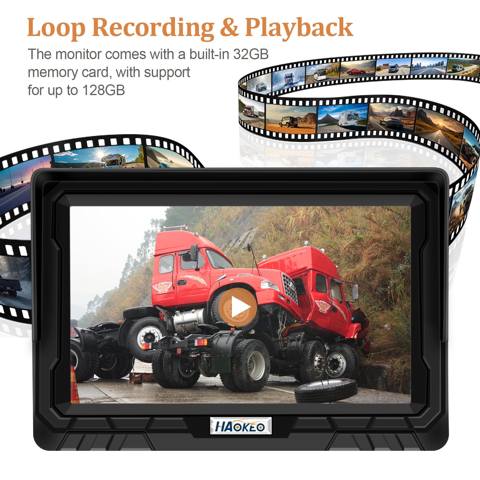 Magnetic Solar Wireless Backup Camera: 5 Inch DVR 1080P HD IPS Monitor, Rechargeable Reverse Camera System, Portable Cordless Rear View Camera for Truck RV Camper Hitching Gooseneck Horse Trailer