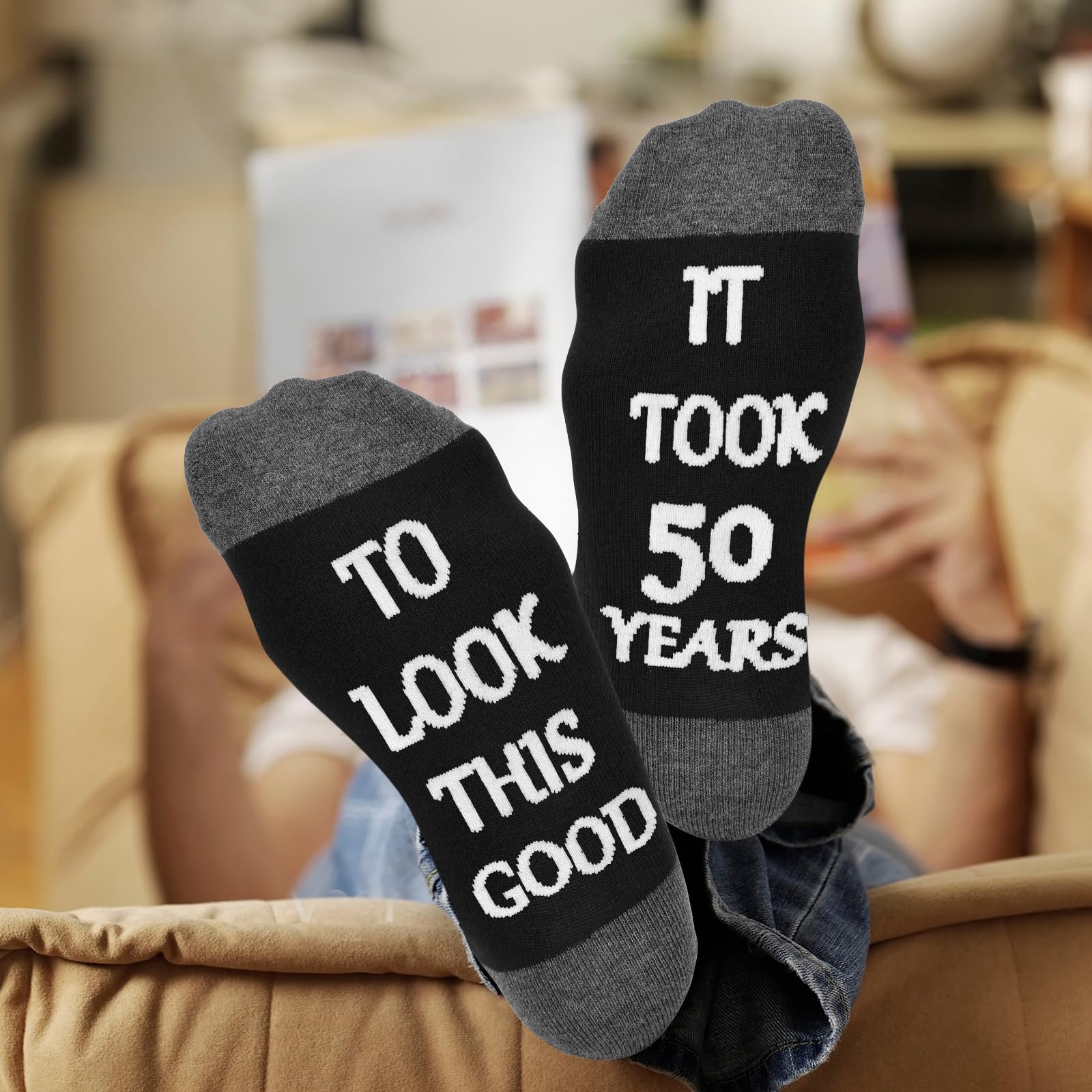 50th Birthday Gifts For Him, Mens 50th Birthday Decorations, Cool Gifts For 50 Year Old Man,Best Gifts 50th Birthday, Mens 50th Birthday Gift Ideas, Funny Crews Black Cotton Socks