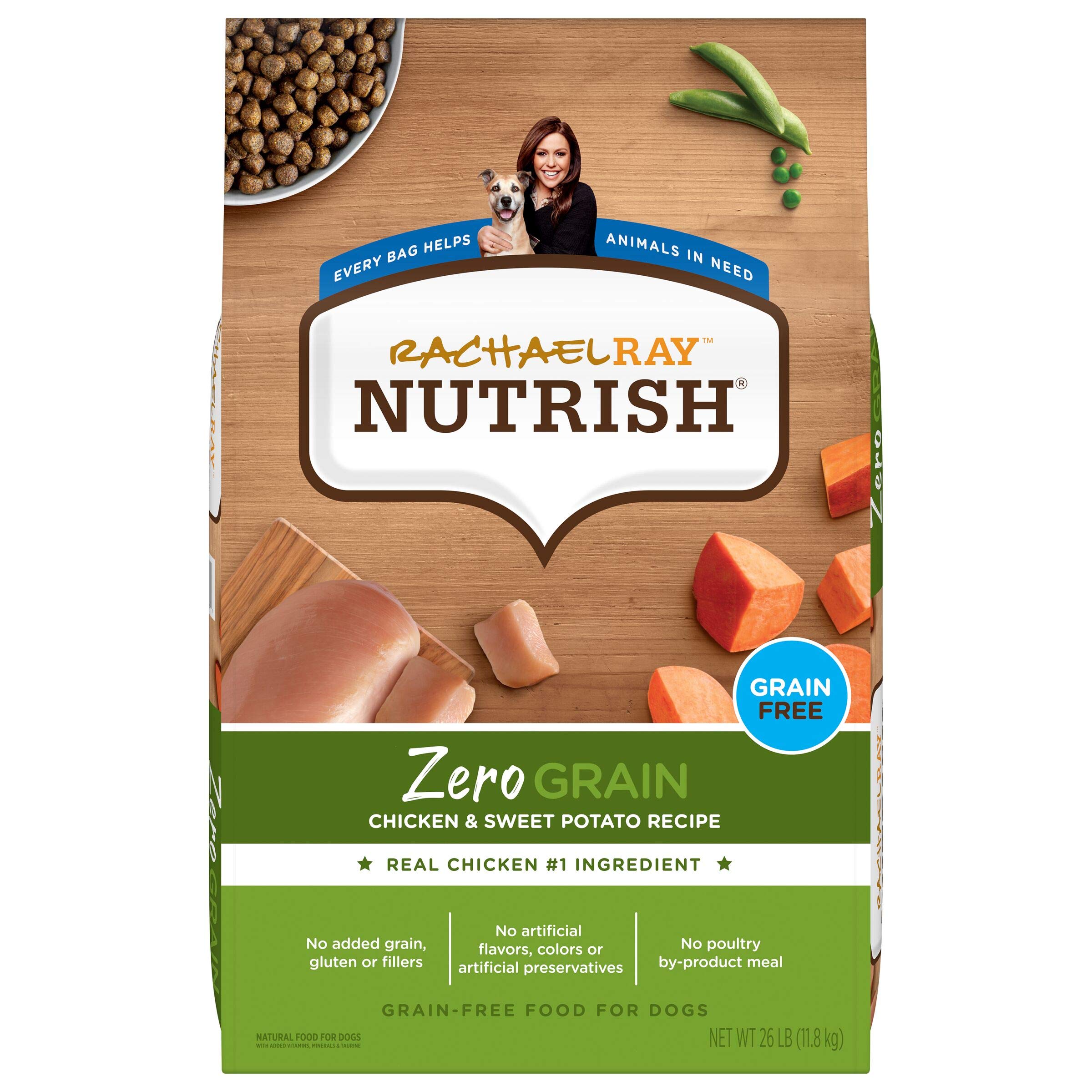 Nutrish Rachael Ray Zero Grain Dry Dog Food, Chicken & Sweet Potato Recipe, 26 Pounds