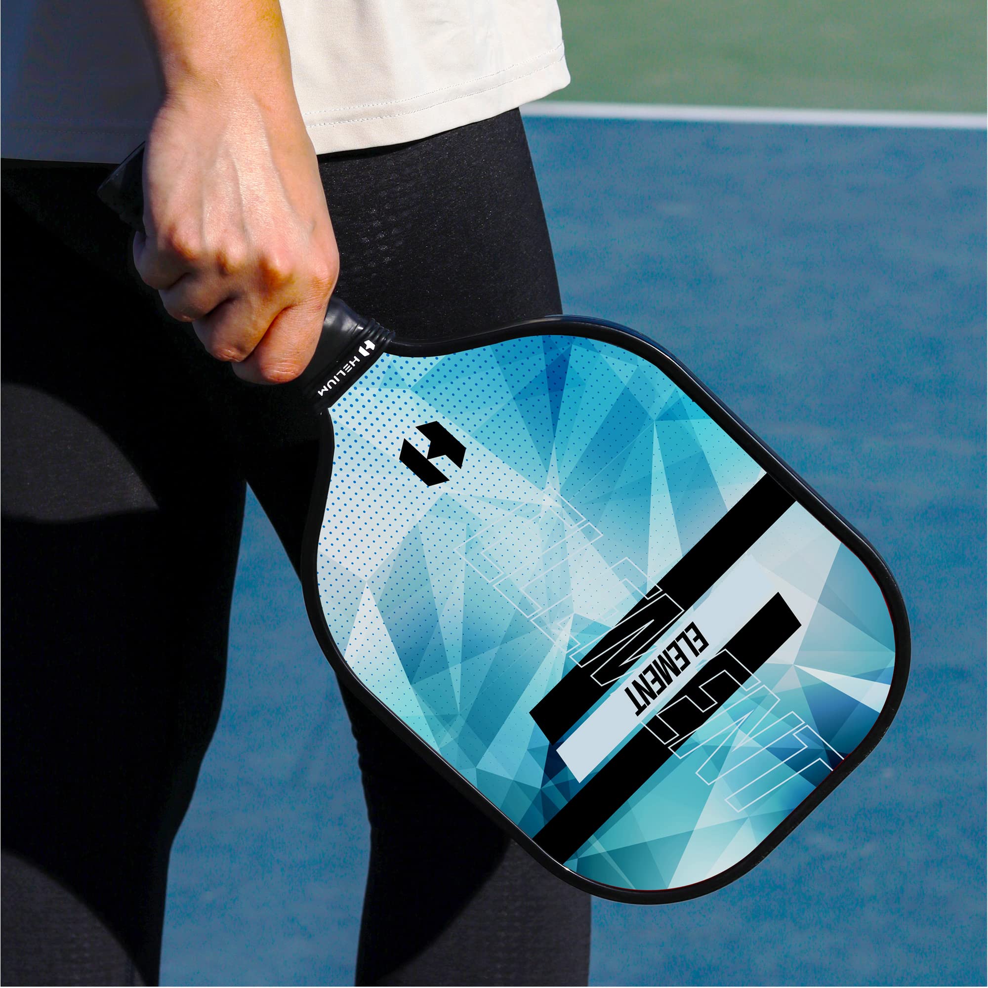 Helium Element Pickleball Family 4-Pack - 2 Child-Size & 2 Adult-Size Paddles, Lightweight Pickleball Set with Honeycomb Core, Graphite Strike Face, 4 Pickleballs & Convenient Drawstring Bag