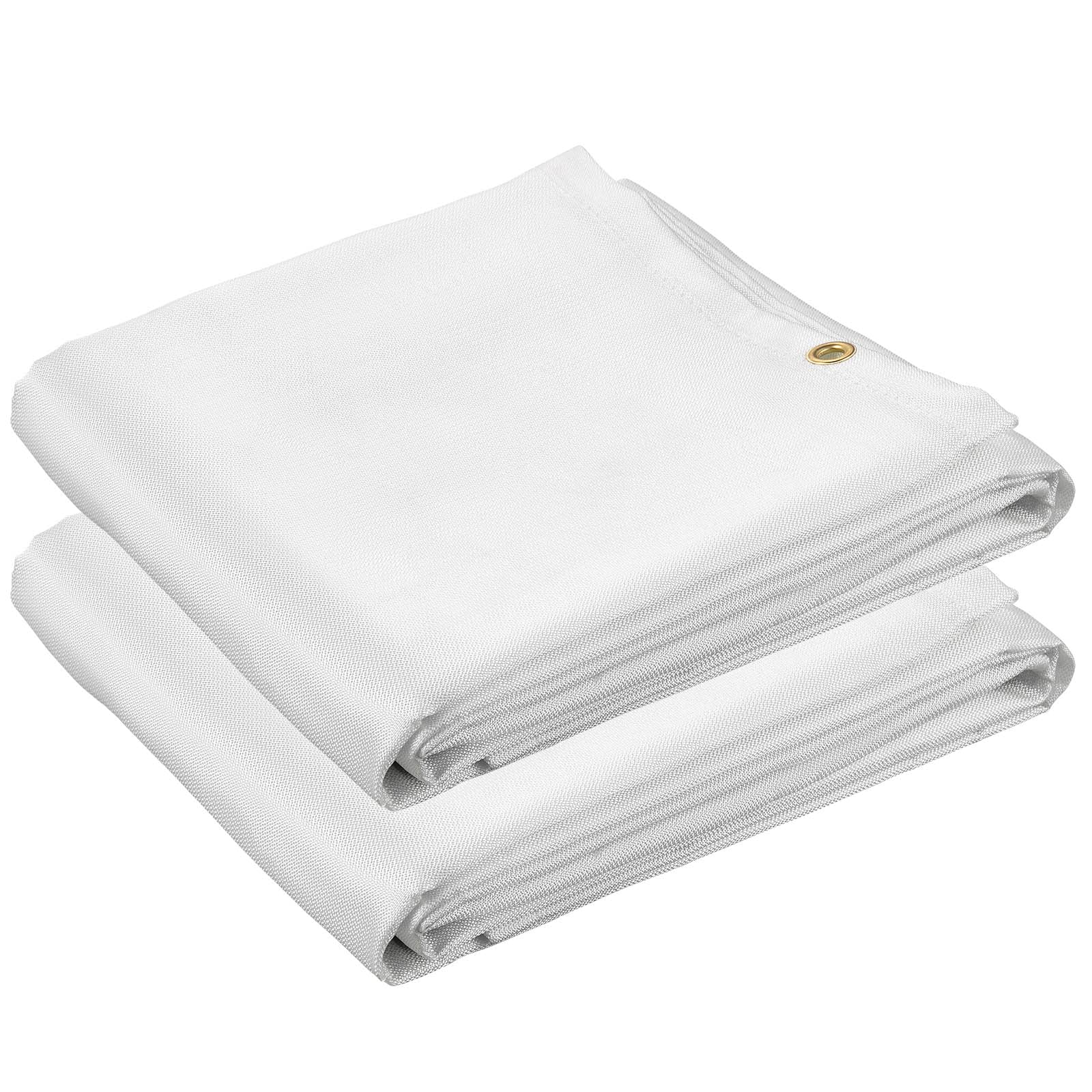 VEVOR Fire Blankets, 2 Pack Welding Blankets, 8' x 10' Fire Suppression Blanket, 1022°F Flame Fiberglass Retardant Blanket, White Fire Emergency Blankets with 12 Brass Grommets