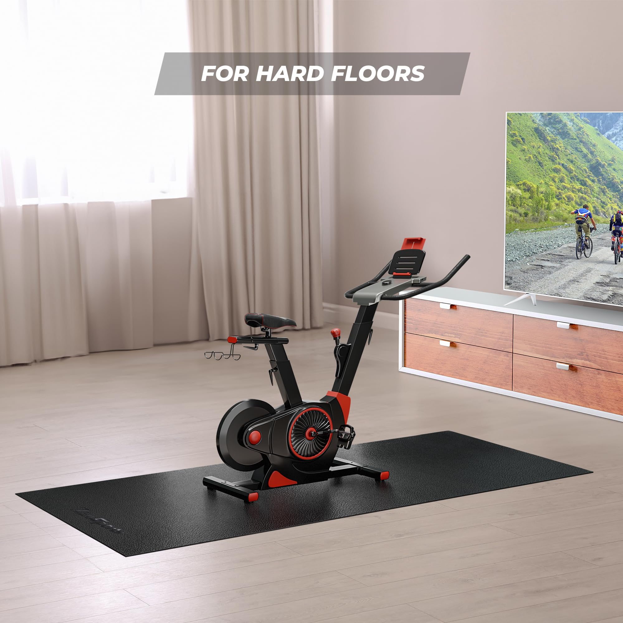ZENY Exercise Equipment Mat 96''x38'', Exercise Bike, Elliptical, Treadmill Mat, Bike Trainer Pad for Gym Equipment Floor Protector