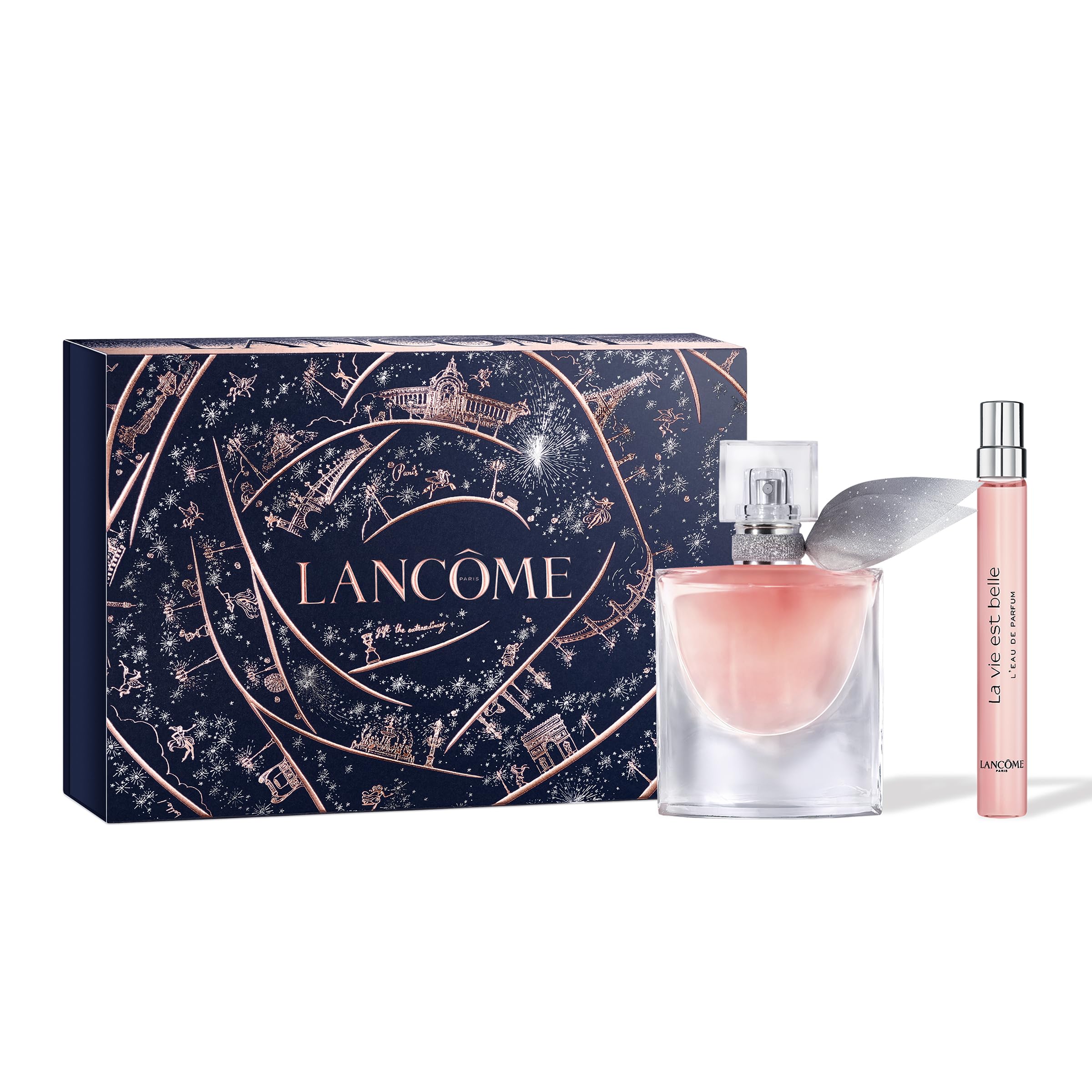 Lancôme La Vie Est Belle Holiday Traveler Perfume Gift Set - Full Size Eau de Parfum 1 Fl Oz, Travel size Eau de Parfum 0.34 Fl Oz - Limited Edition