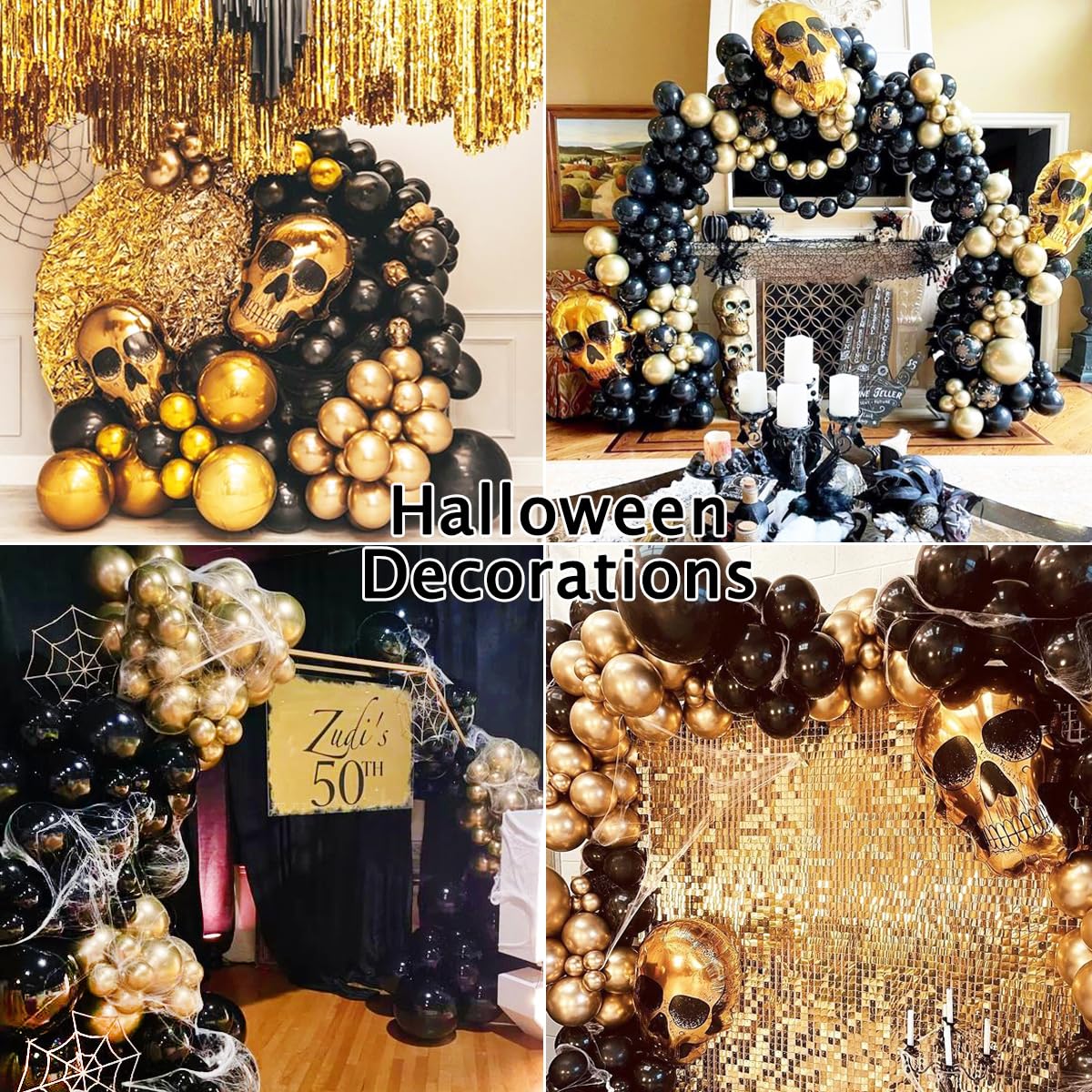 KARLURE Black and Gold Balloons Garland Arch Kit, Black Gold Confetti Balloons for Birthday Party Retirement Bachelorette Wedding Halloween Christmas New Year's Eve Anniversary Decorations