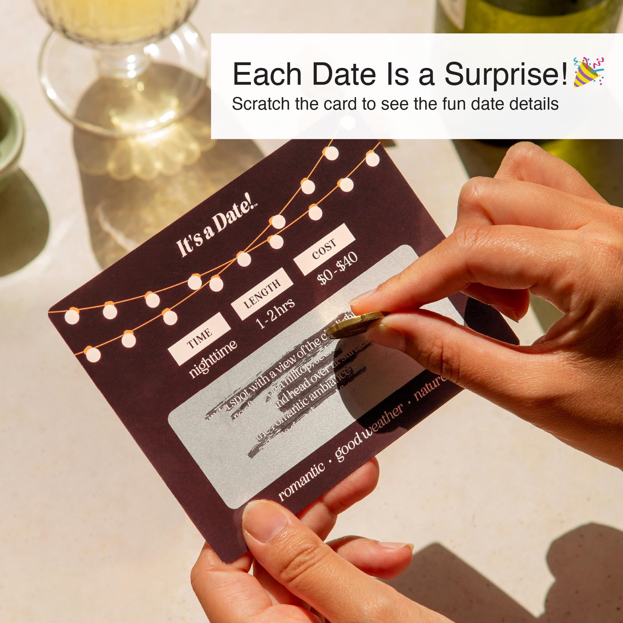 It's a Date!, 40 Fun and Romantic Scratch Off Date Ideas for Him, Her, Girlfriend, Boyfriend, Wife, or Husband, Perfect for Date Night, Special Couples Gift for Anniversaries, Birthdays & More!