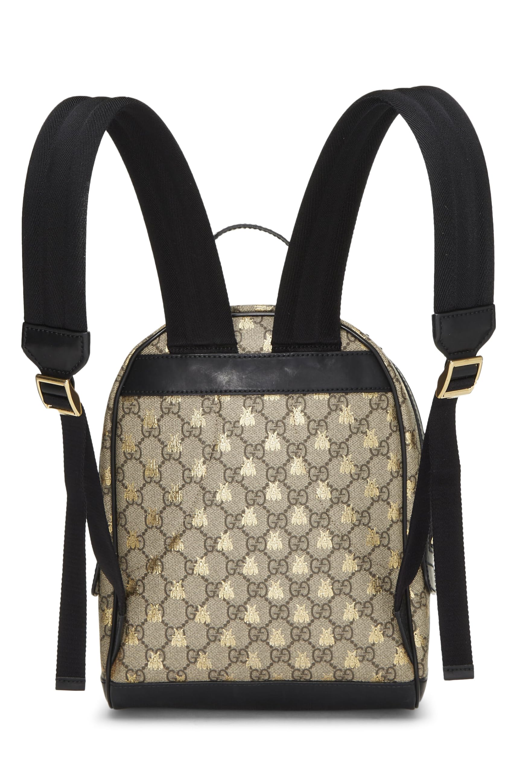 Gucci, Pre-Loved Black Original GG Supreme Canvas Bee Backpack, Black