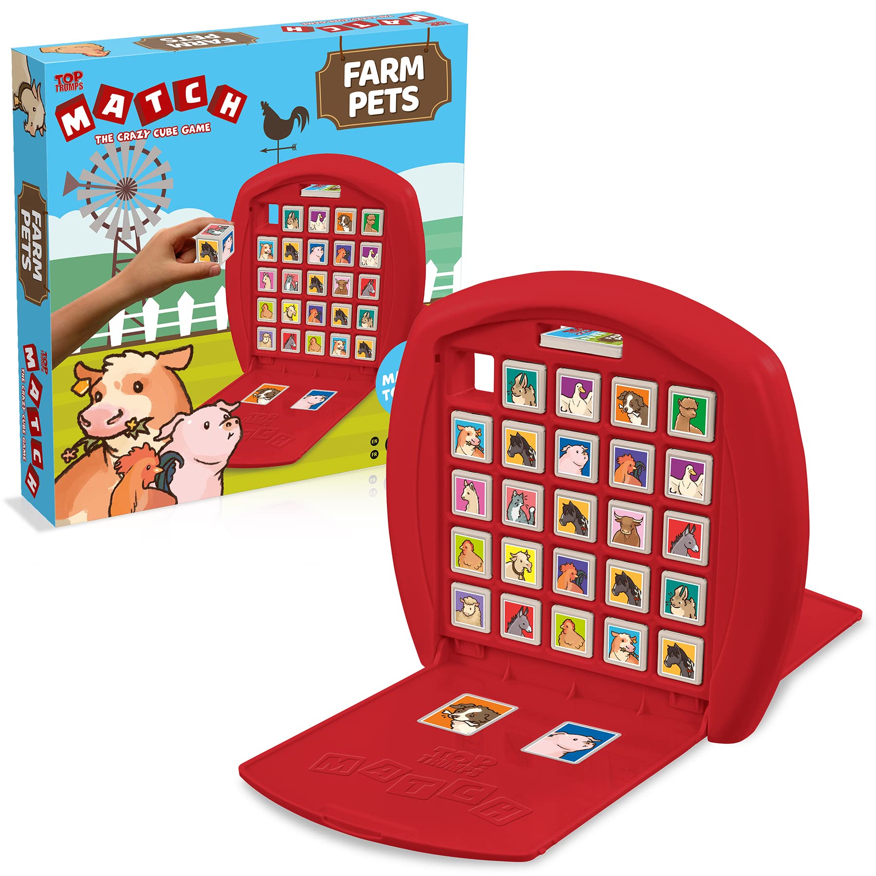 Top Trumps Match Game Farm Pets - Family Board Games for Kids and Adults - Matching Game and Memory Game - Fun Two Player Kids Games - Memories and Learning, Board Games for Kids 4 and up