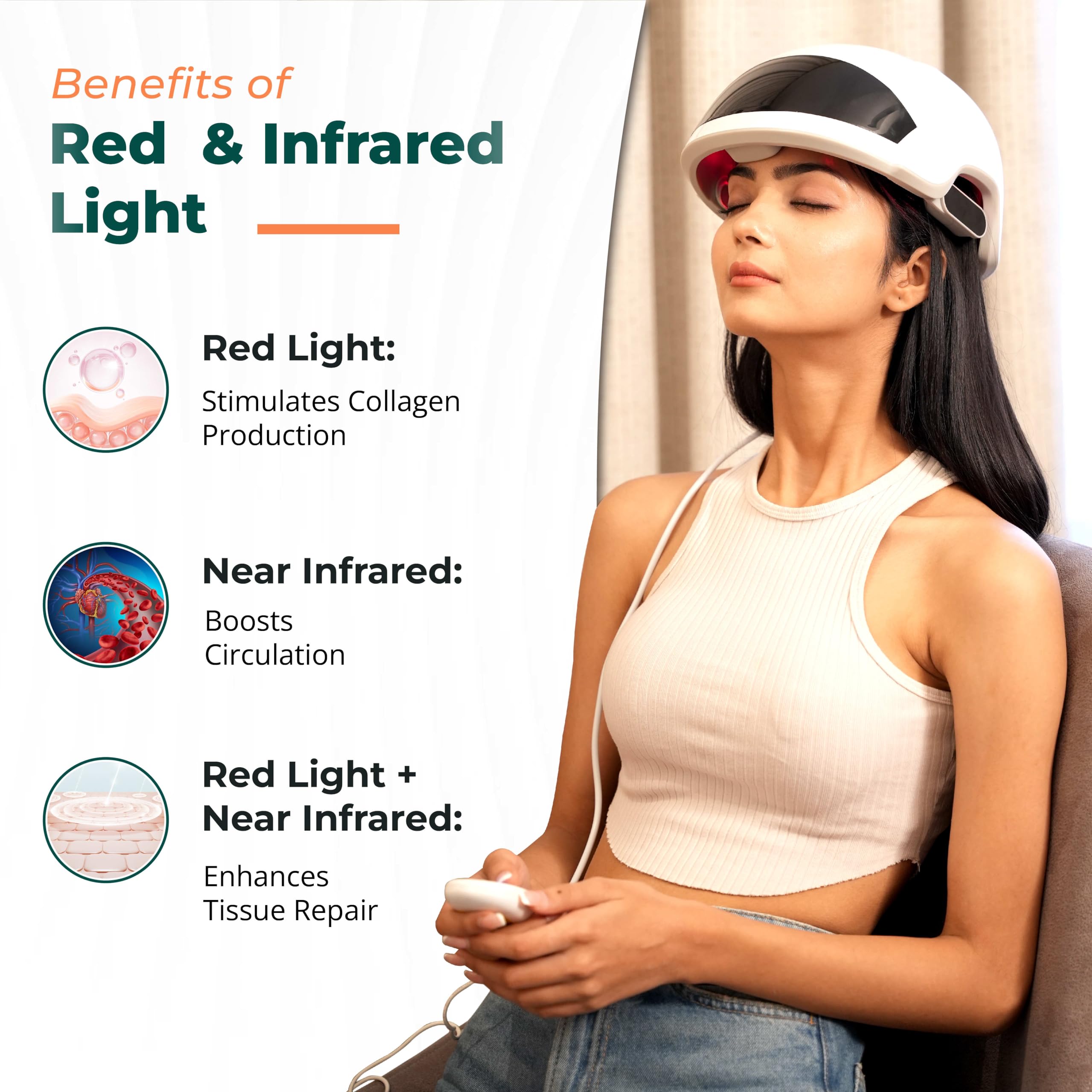 American Wellness Authority Red Light Therapy Device for Collagen Production, 640nm-660nm Effective Red LEDs, FSA Eligible Items Only List