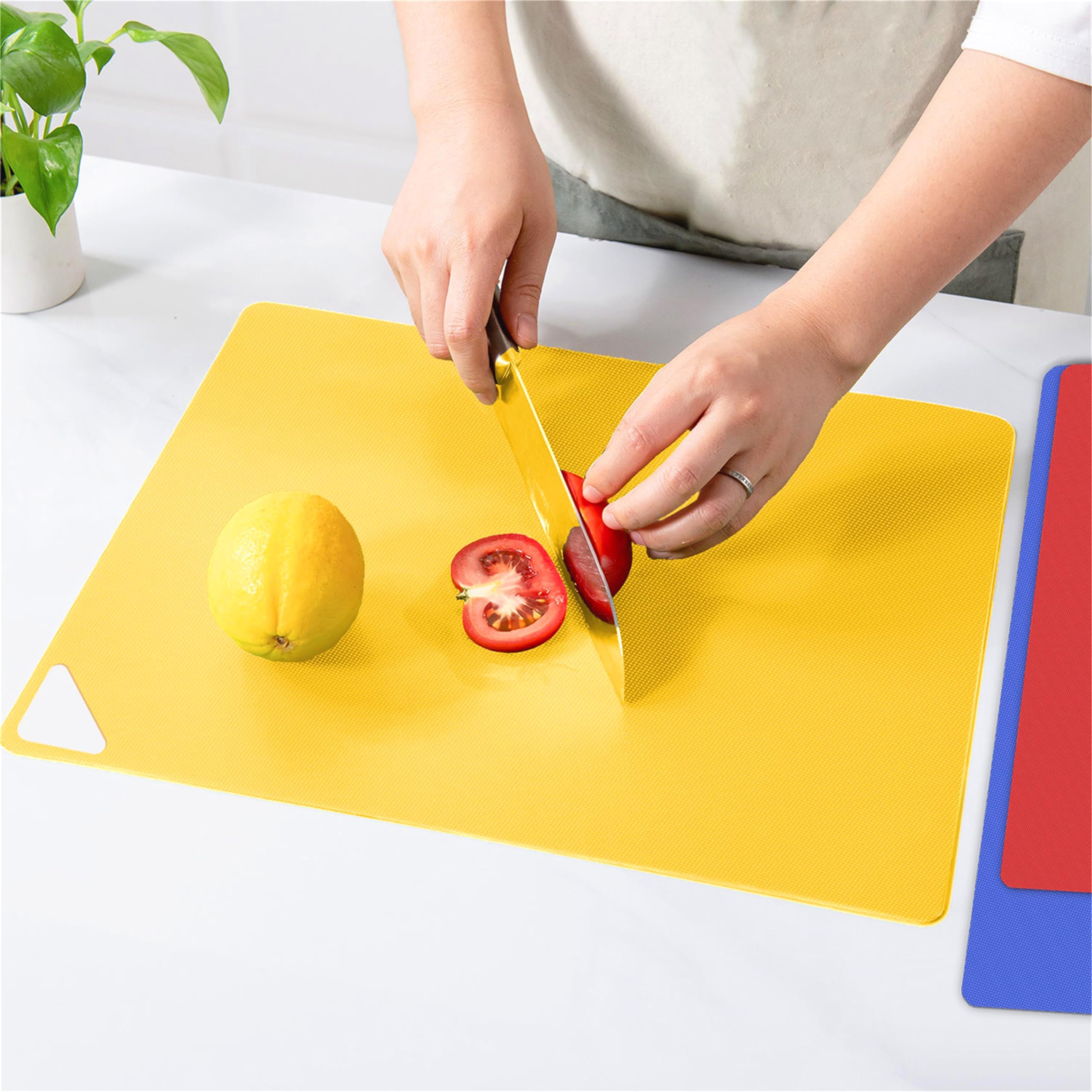 Plastic Cutting Boards for Kitchen, WK Cutting Board Set of 3, Flexible Cutting Board Mats, Non slip, Dishwasher Safe, BPA Free, Multi Sizes