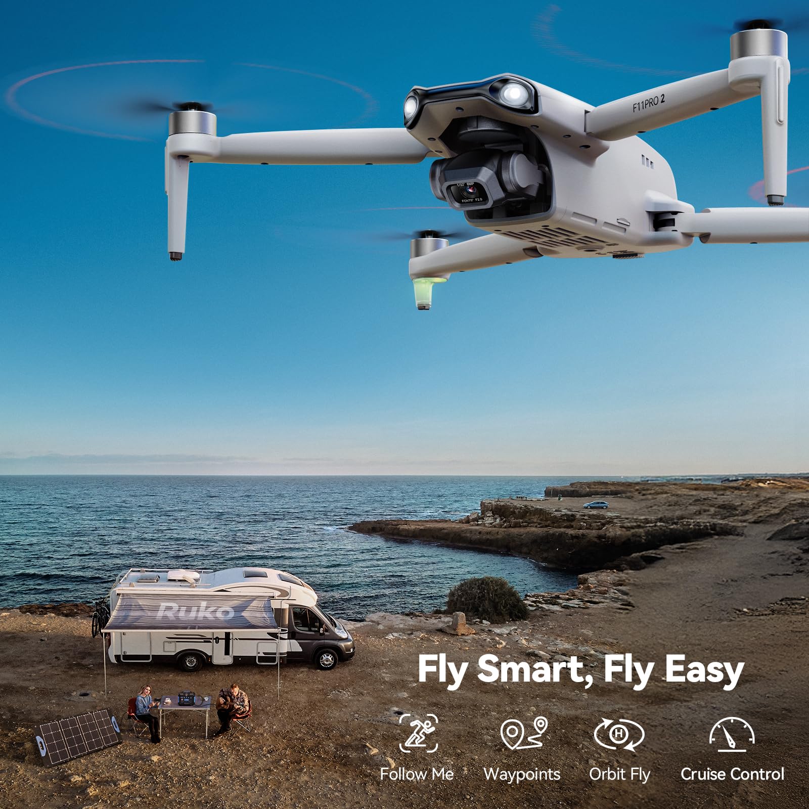 Ruko F11PRO 2 Drone with 6K Camera for Adults, 3-Axis Gimbal, 4K/30fps Video, 70-Min Flight Time with 2 Batteries, 10000ft FPV Transmission Professional Drone, Auto Return, Beginner Mode