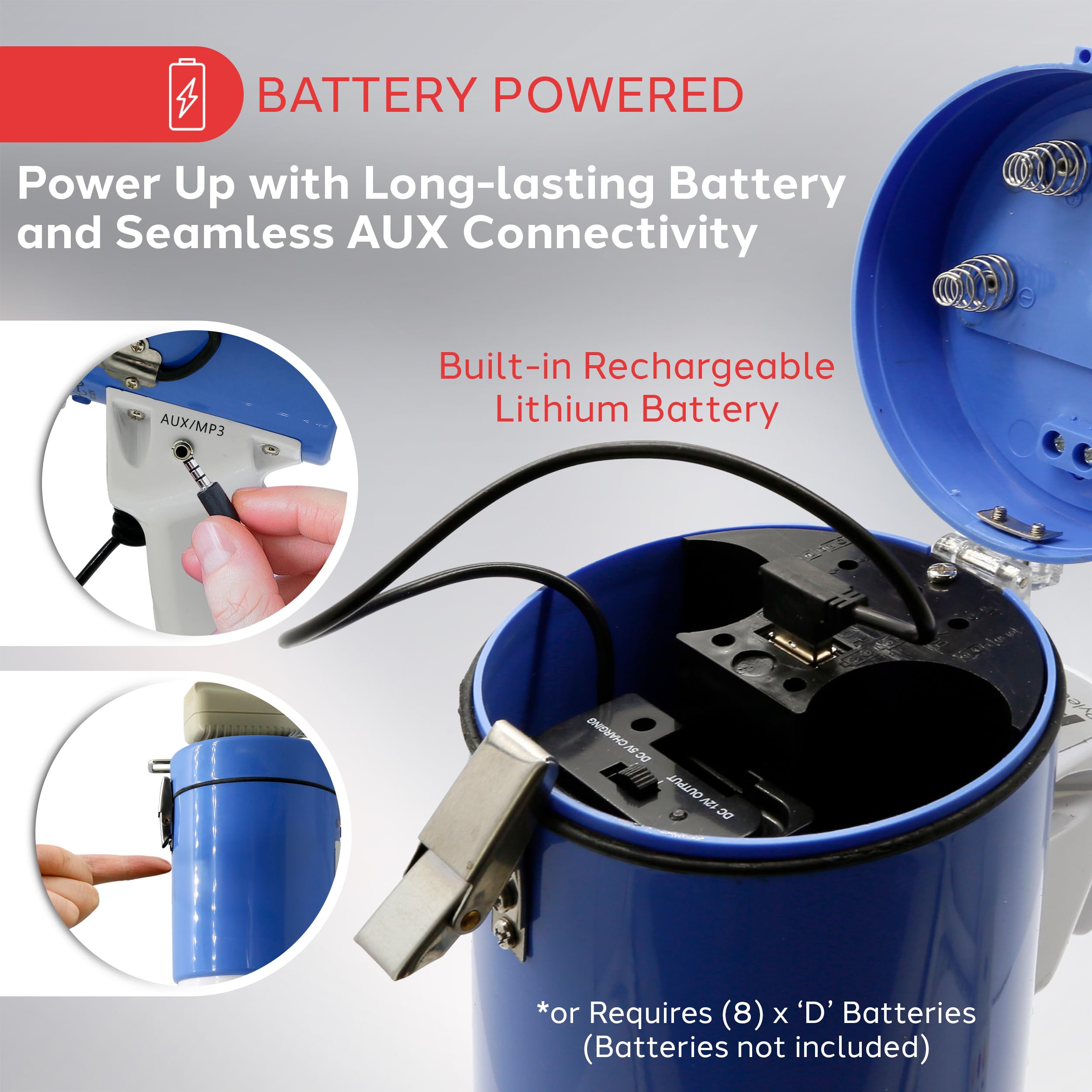 Pyle Megaphone PA Bullhorn Speaker - Built-in Siren 50 Watts Rechargeable Battery- 10 Sec Record Function for Football Baseball Basketball Cheerleading Fans Coaches or for Safety Drills - (PMP59IR)