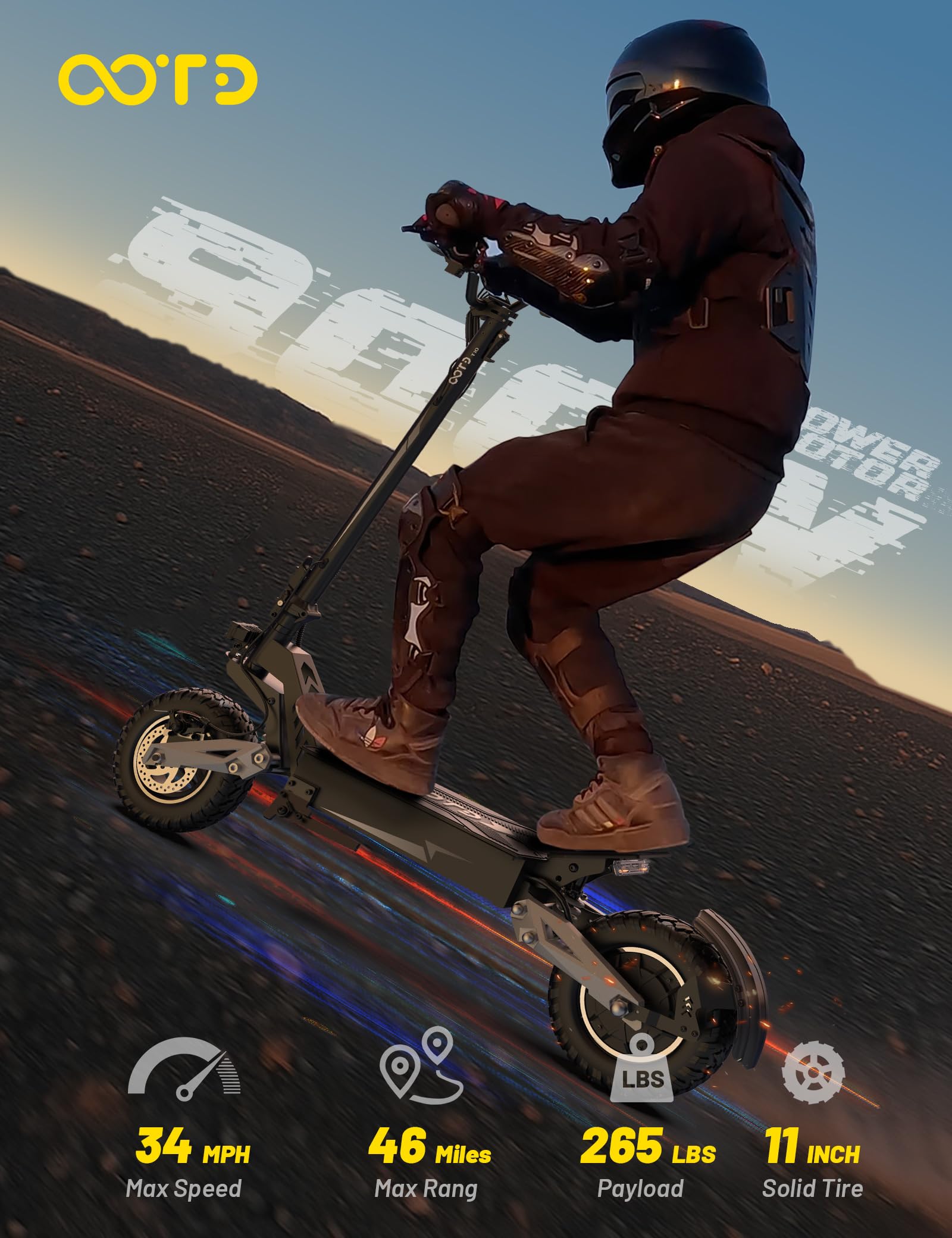 T10 Electric Scooter for Adults, 48V 18AH Battery Up to 46 Miles Long Range & Powerful Motor, 34 MPH Max Speed, 11 Inch All-Terrain Tires Folding Commuter E Scooter with Dual Suspension & LCD Display