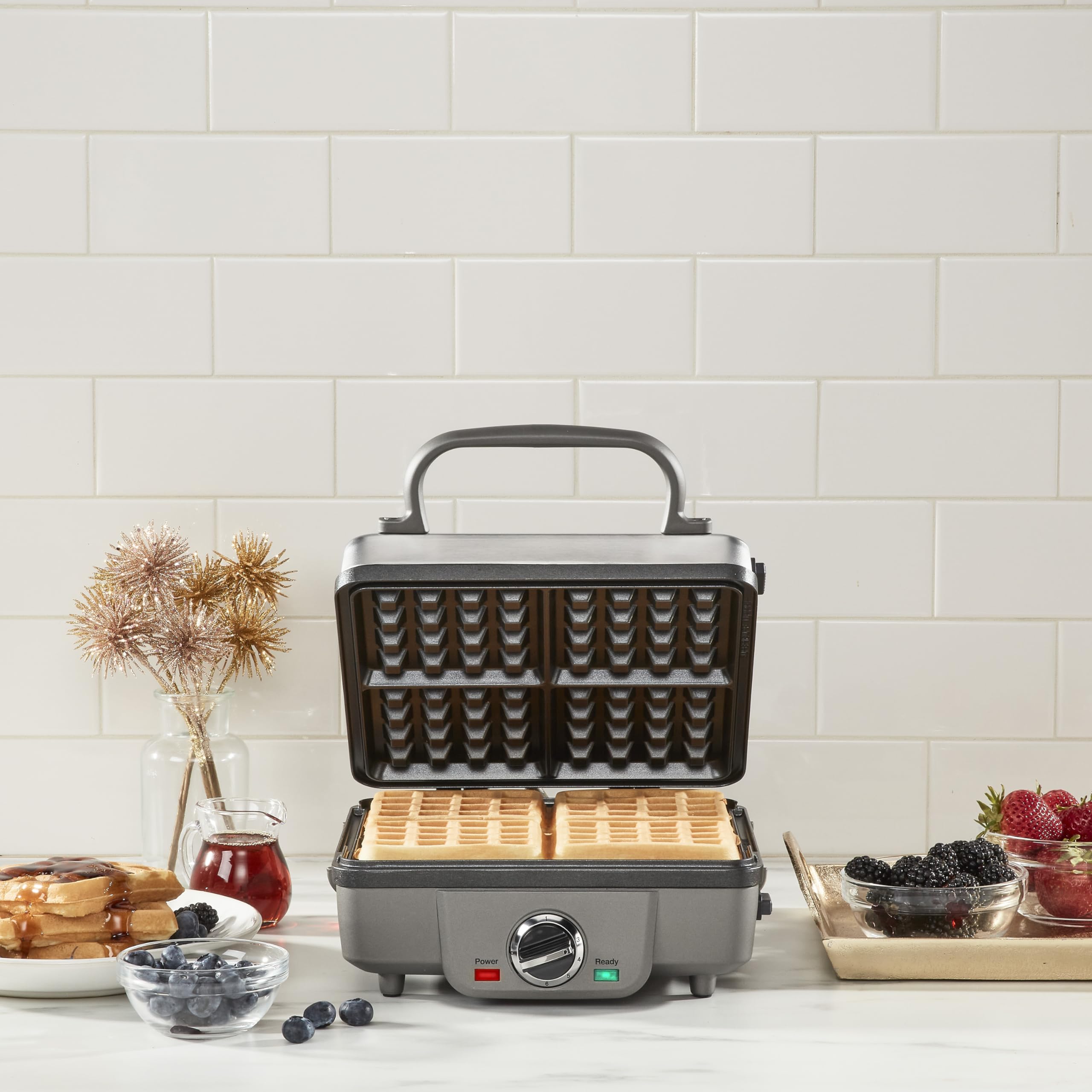 Cuisinart WAF-300P1 Belgian Waffle Maker with Pancake Plates, Brushed Stainless