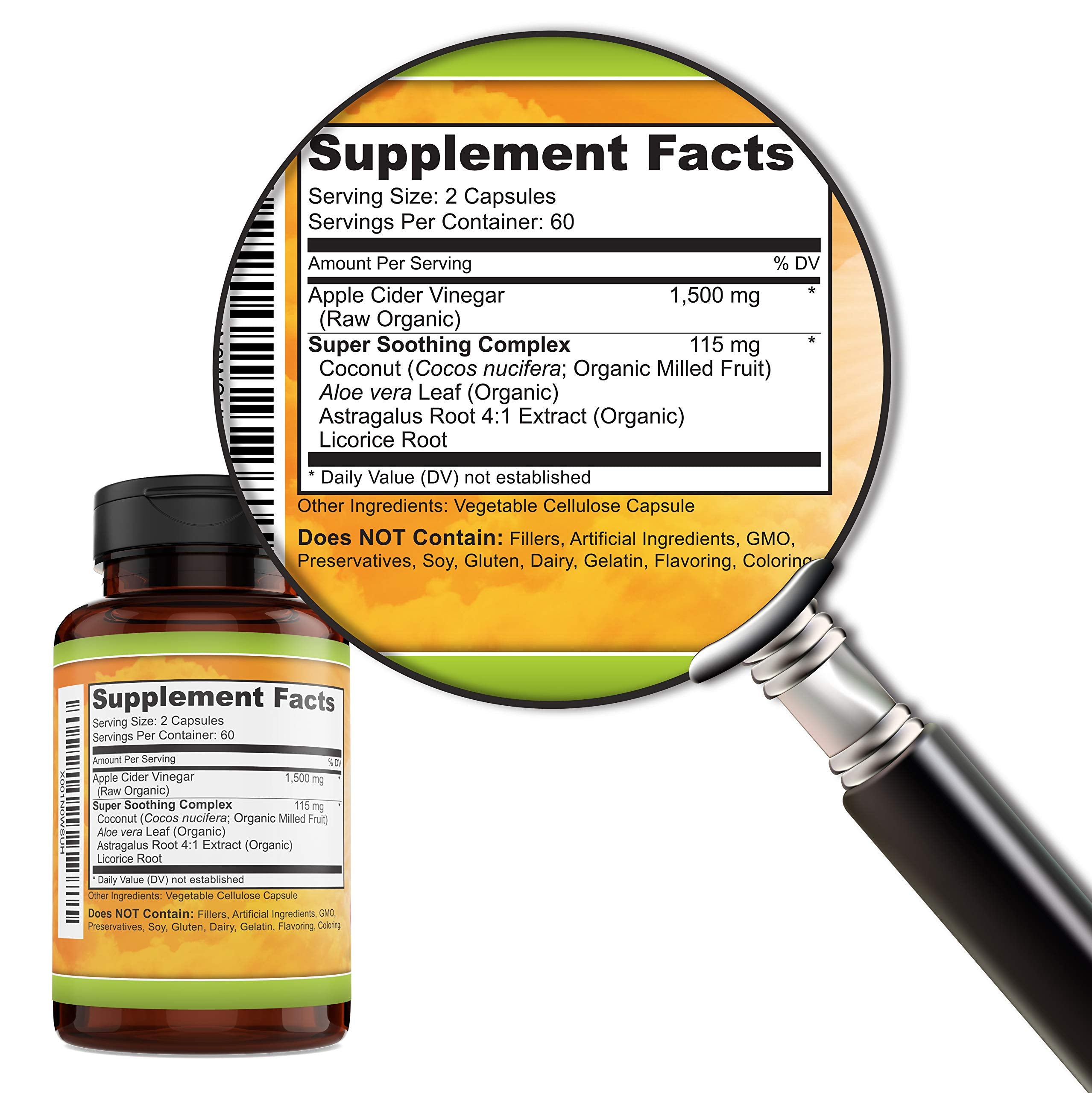 Key Nutrition Apple Cider Vinegar 1500mg, 100% Organic, Pure & Raw - Healthy Digestion & Detox Support - 60 Day Supply