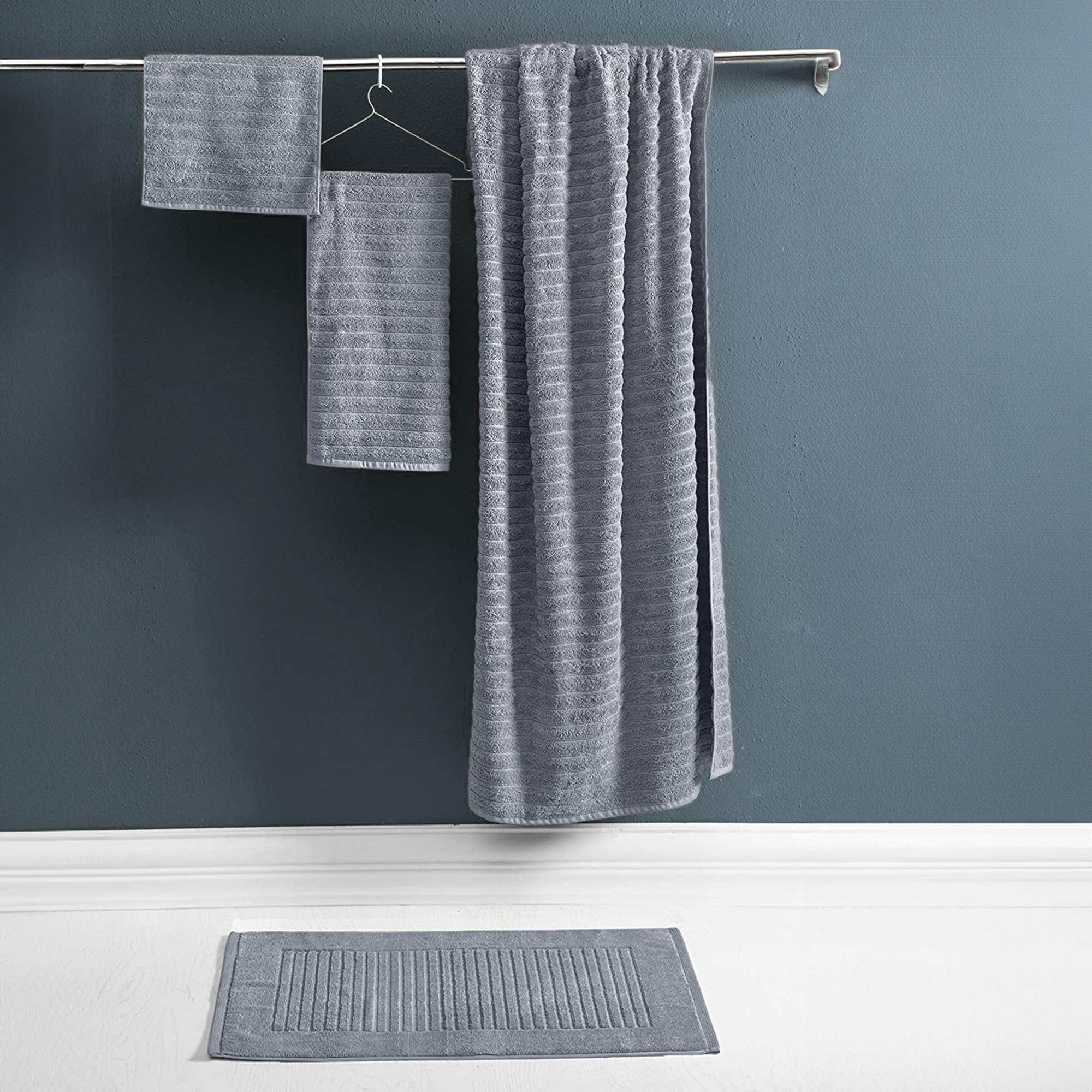 Classic Turkish Towels CTT - Luxury Jumbo Bath Sheet 3 Piece, 100% Turkish Cotton, Absorbent & Ultra Comfy Bath Towel Sheets for Hotels & Spa | 40"x65" (Grey)