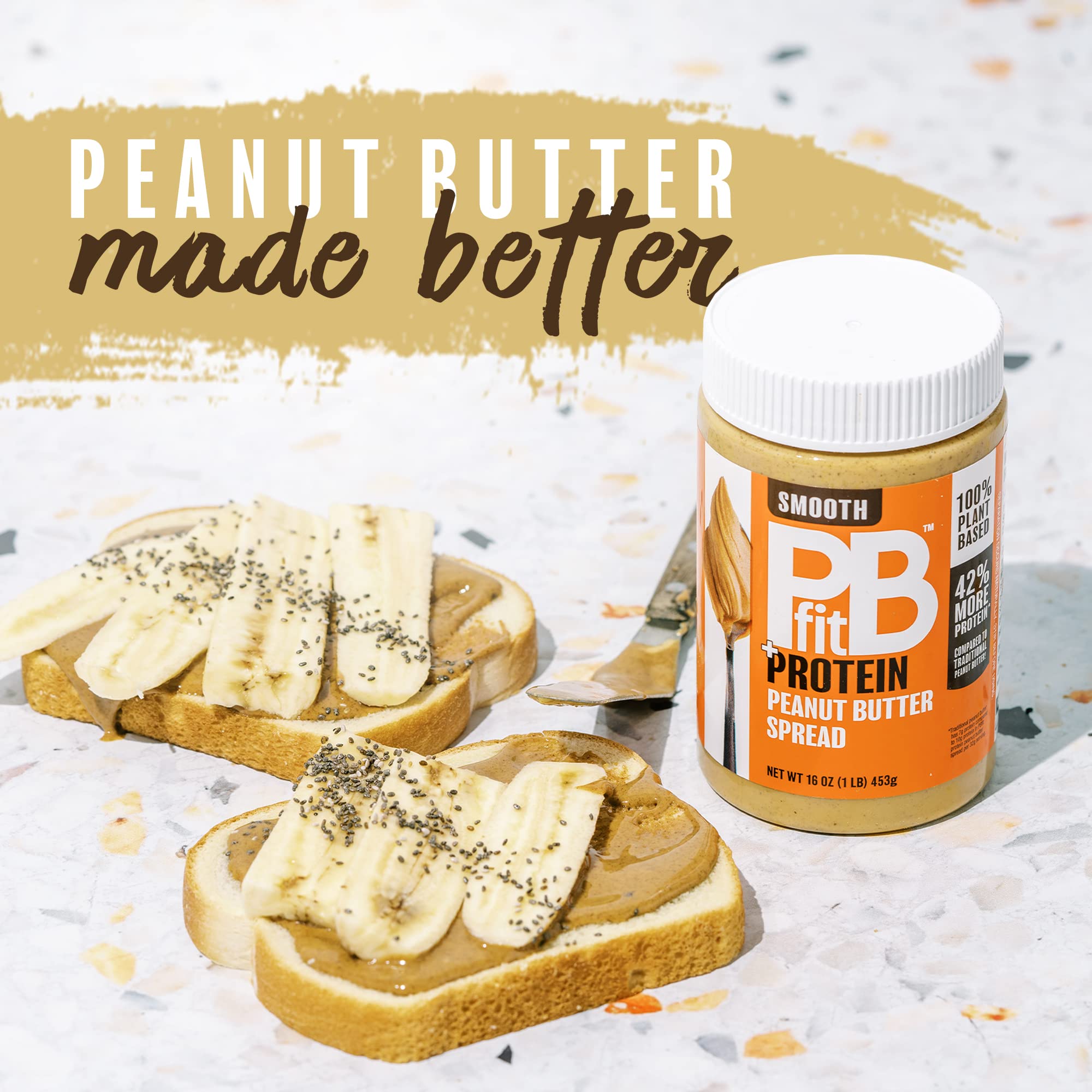 PBfit Peanut Butter, Protein-Packed Spread, Peanut Butter Spread, 16 Oz