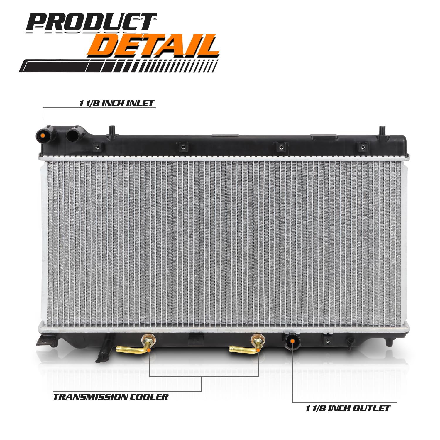 M-AUTO Aluminum Factory Style Radiator Replacement for 2007 2008 07 08 Honda Fit Automatic Transmission