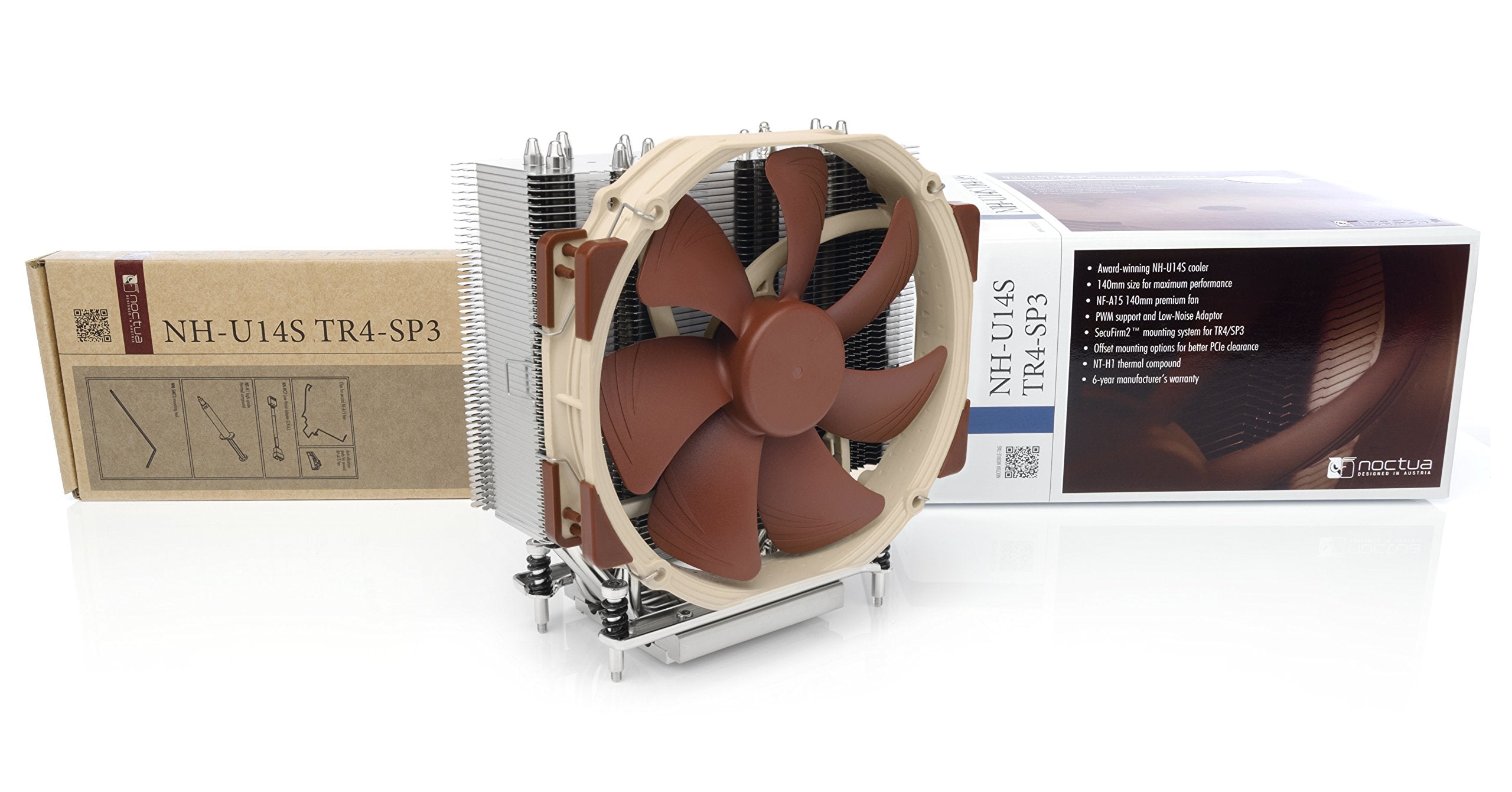 Noctua NH-U14S TR4-SP3, Premium-Grade CPU Cooler for AMD sTRX4/TR4/SP3 (140mm, Brown)