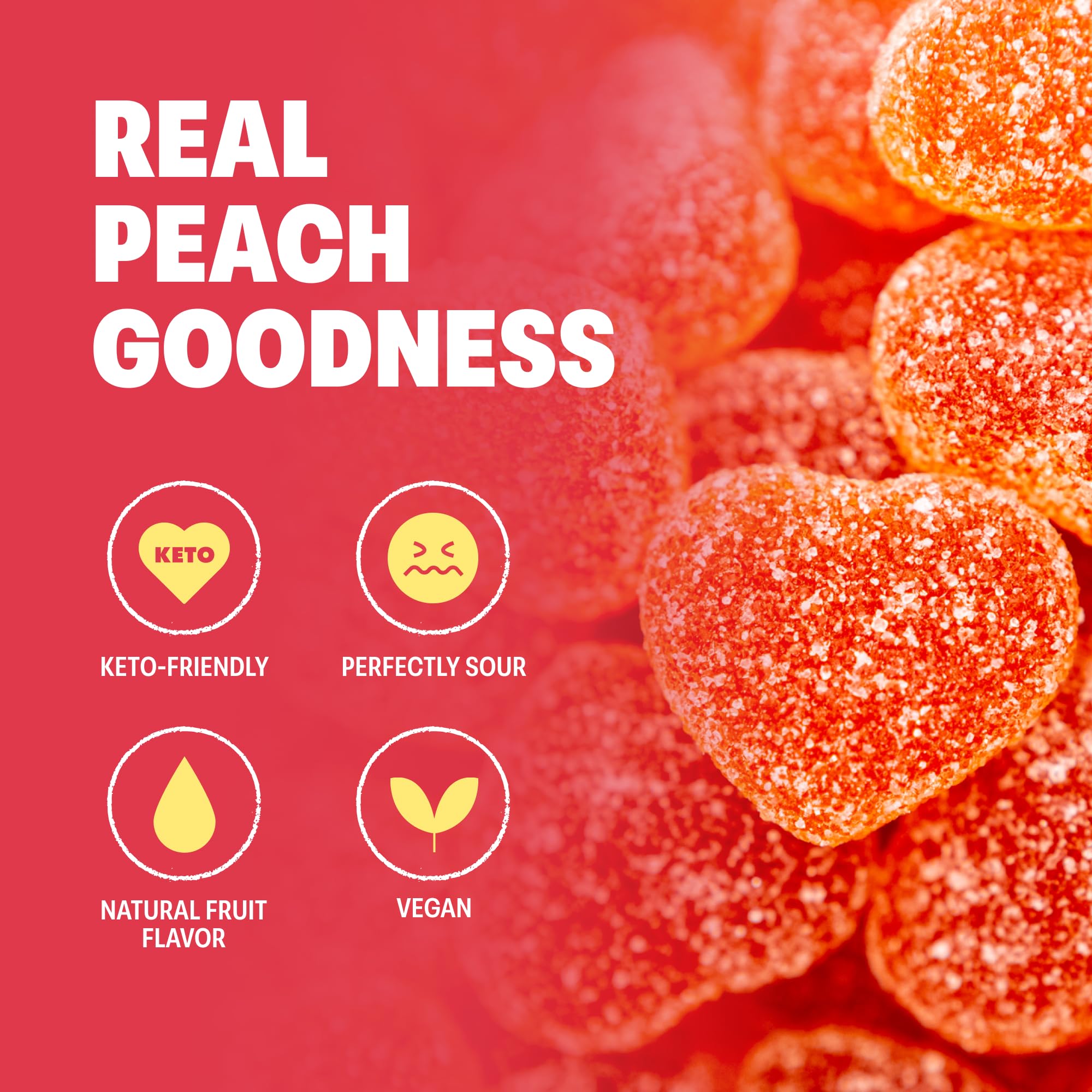 Shameless Snacks - Healthy Low Calorie Snacks, Low Carb Keto Gummies (Gluten Free) - 6 Pack OMG Peach