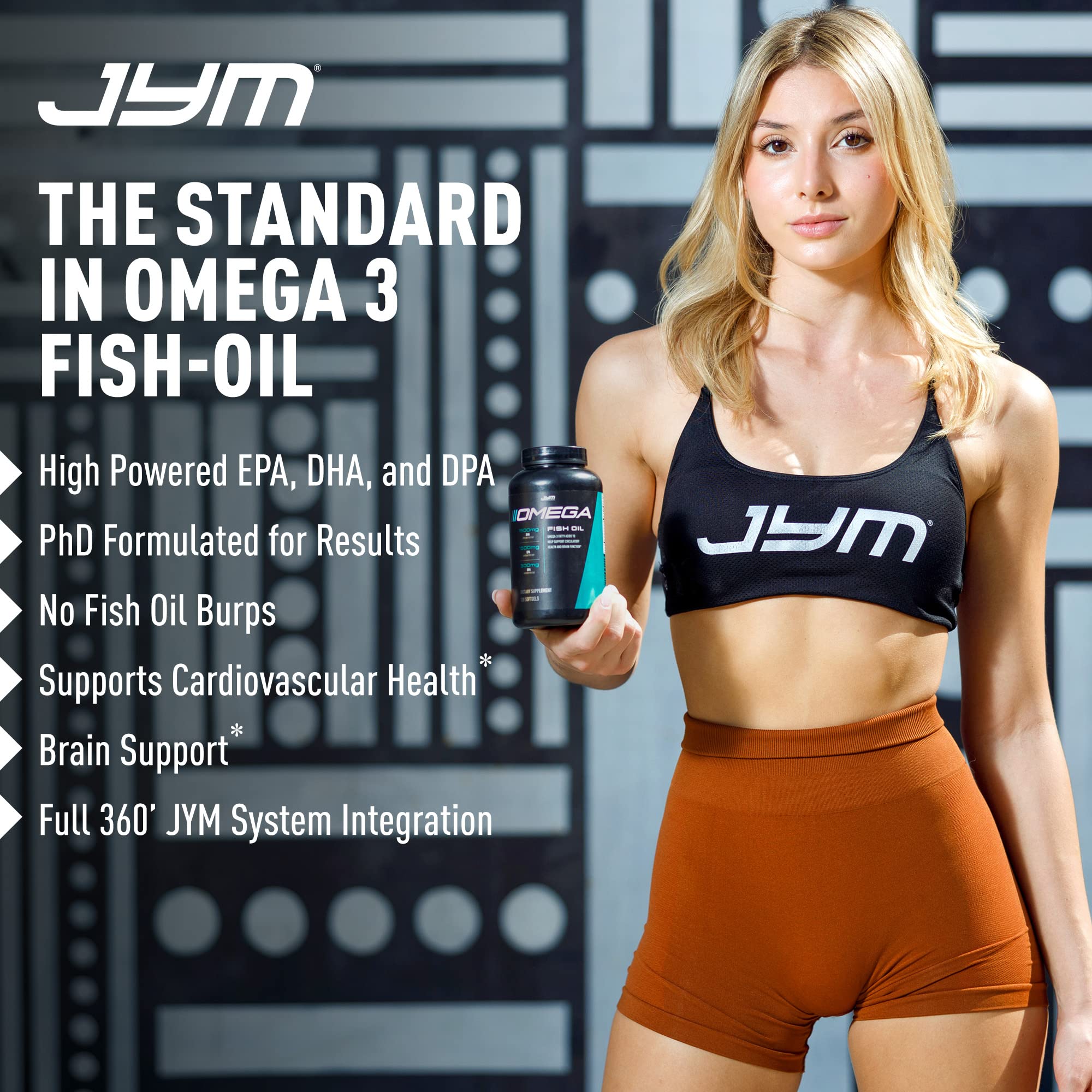 Omega JYM Fish Oil 2800mg, High Potency Omega 3, EPA, DHA, DPA for Brain, Heart, & Joint Support | JYM Supplement Science | 120 Soft Gels