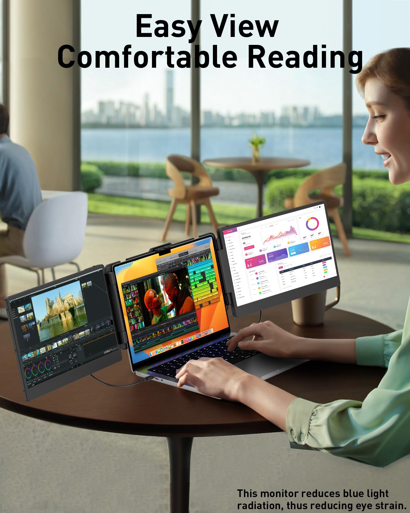MarsMyth Laptop Screen Extender 14 inch, Full HD Display Laptop Monitor Extender (1920 x 1080), IPS Panel Triple Screen Laptop Monitor Extender, HDMI/USB C Plug and Play Portable Monitor for Laptop