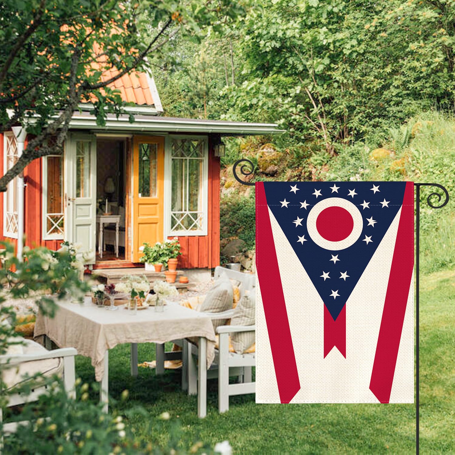 AVOIN colorlife Ohio U.S. States Garden Flag 12x18 Inch Double Sided Outside, Patriotic Unity Local Yard Outdoor Flag