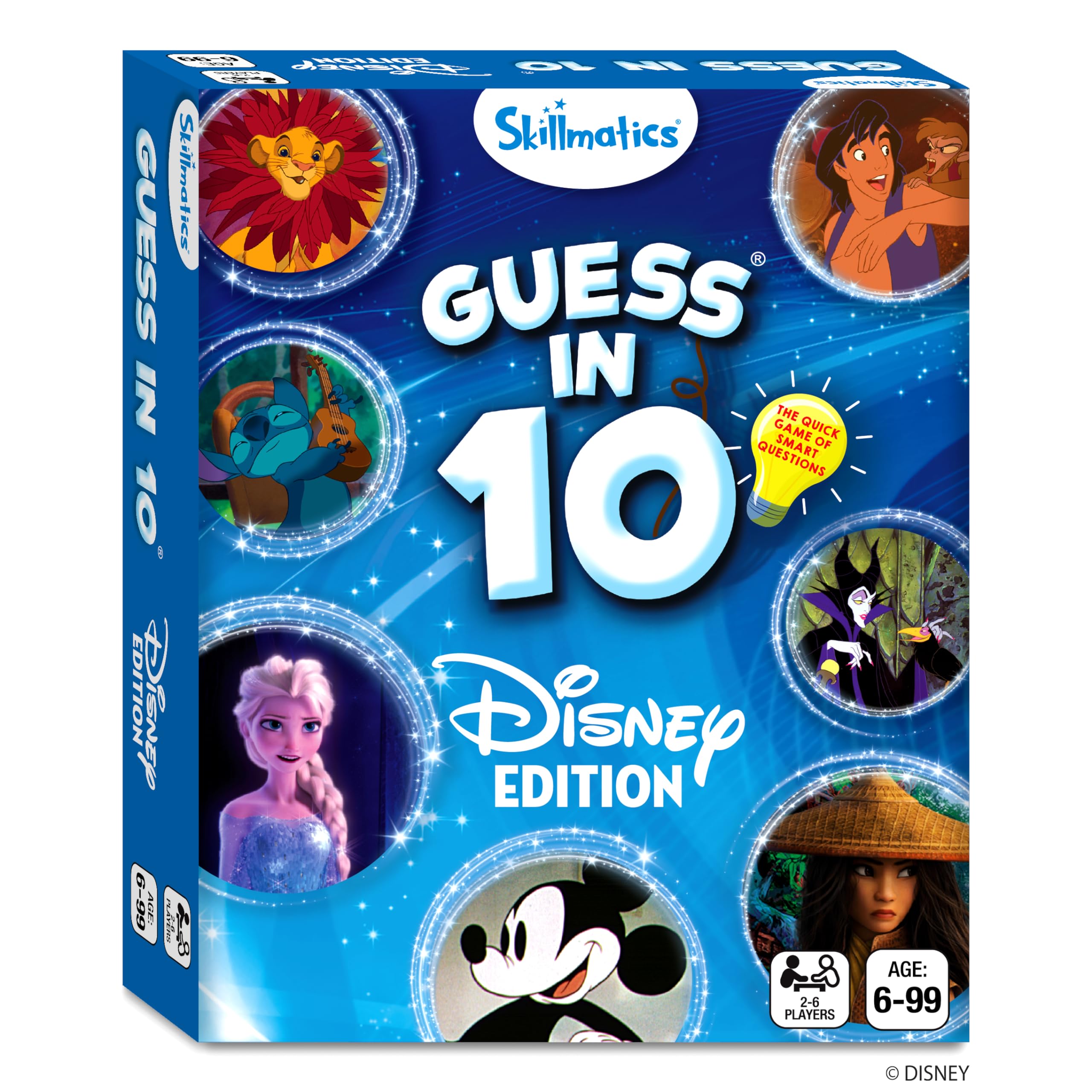 Skillmatics Collectible Card Game - Guess in 10 Disney, Stocking Stuffers, Perfect for Kids, Teens, Adults Who Love Board Games, Cinderella, Mickey Mouse, Gifts for Ages 6, 7, 8, 9 and Up