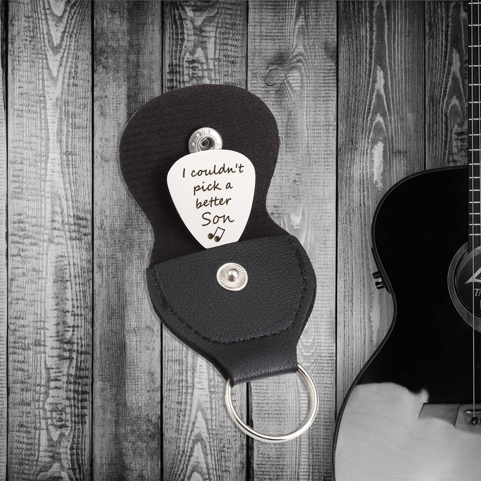 Son Gifts from Mom Dad, I Couldn't Pick a Better Son Guitar Pick Gifts for Guitar Player Son, Stainless Steel Guitar Picks Musician Gift Ideas for Son, Christmas Birthday Graduation Gift for Son