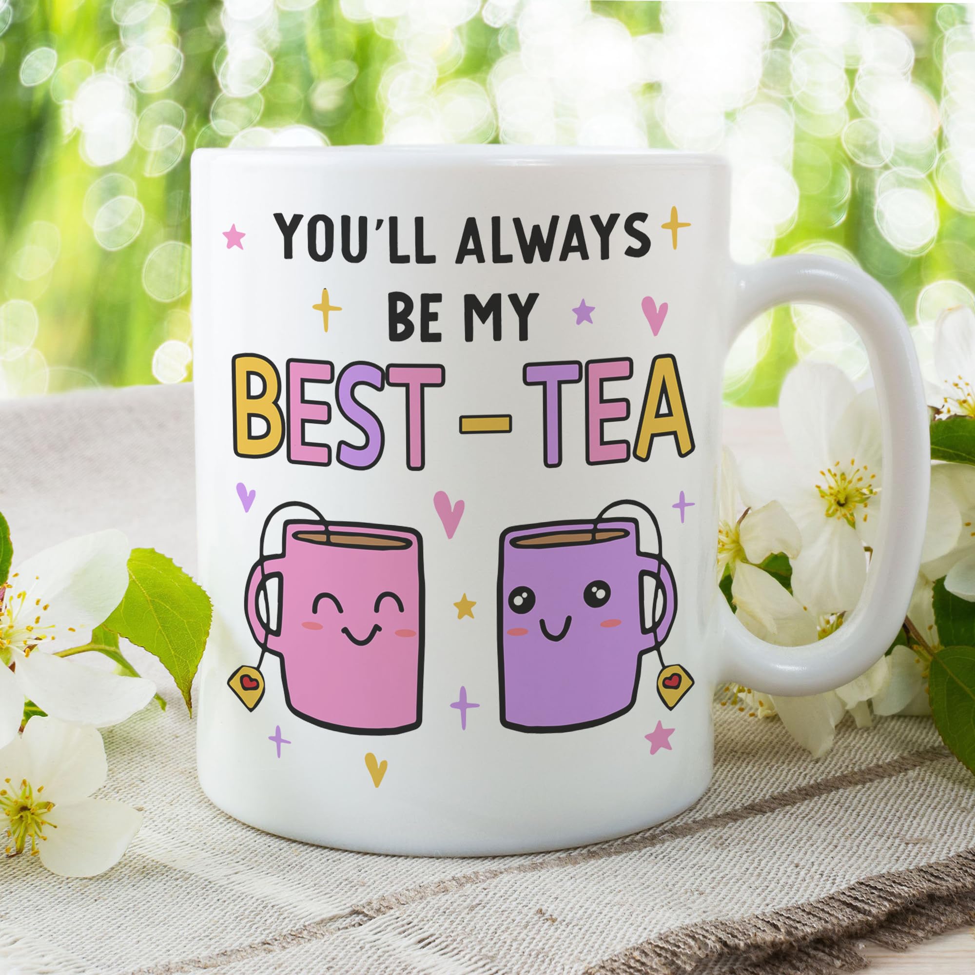 Gossby Friend Coffee Mug - YOU'LL ALWAYS BE MY BEST-TEA - Best Friend Gift for Women - Christmas Friendship Gift for Female Friend - Best Friend Birthday Gift - Besties BFF Gift - 11oz Ceramic Cup