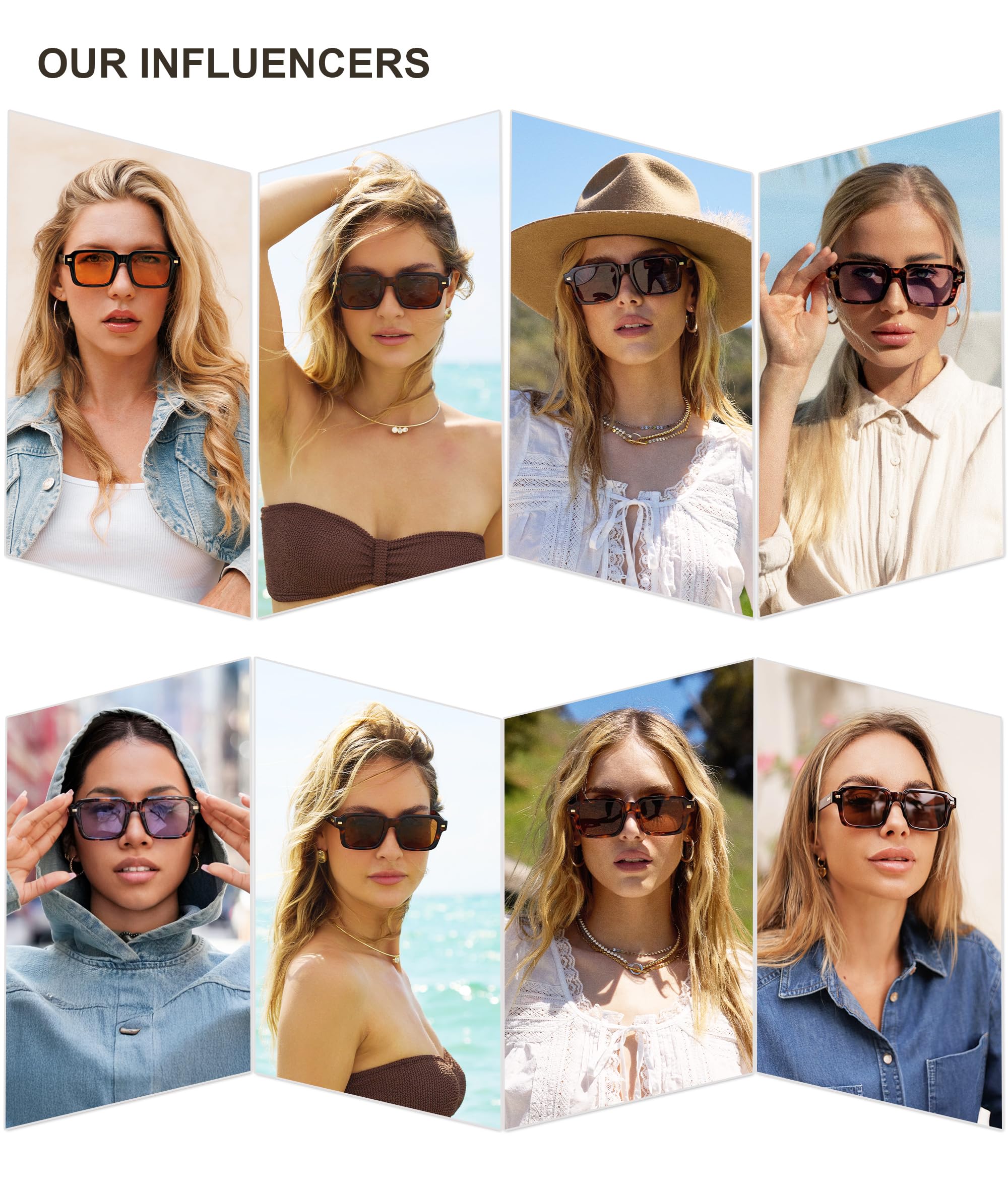 SOJOS Trendy Square Polarized Sunglasses for Men Women, 70s 80s Retro Vintage Rectangle Shades SJ2345